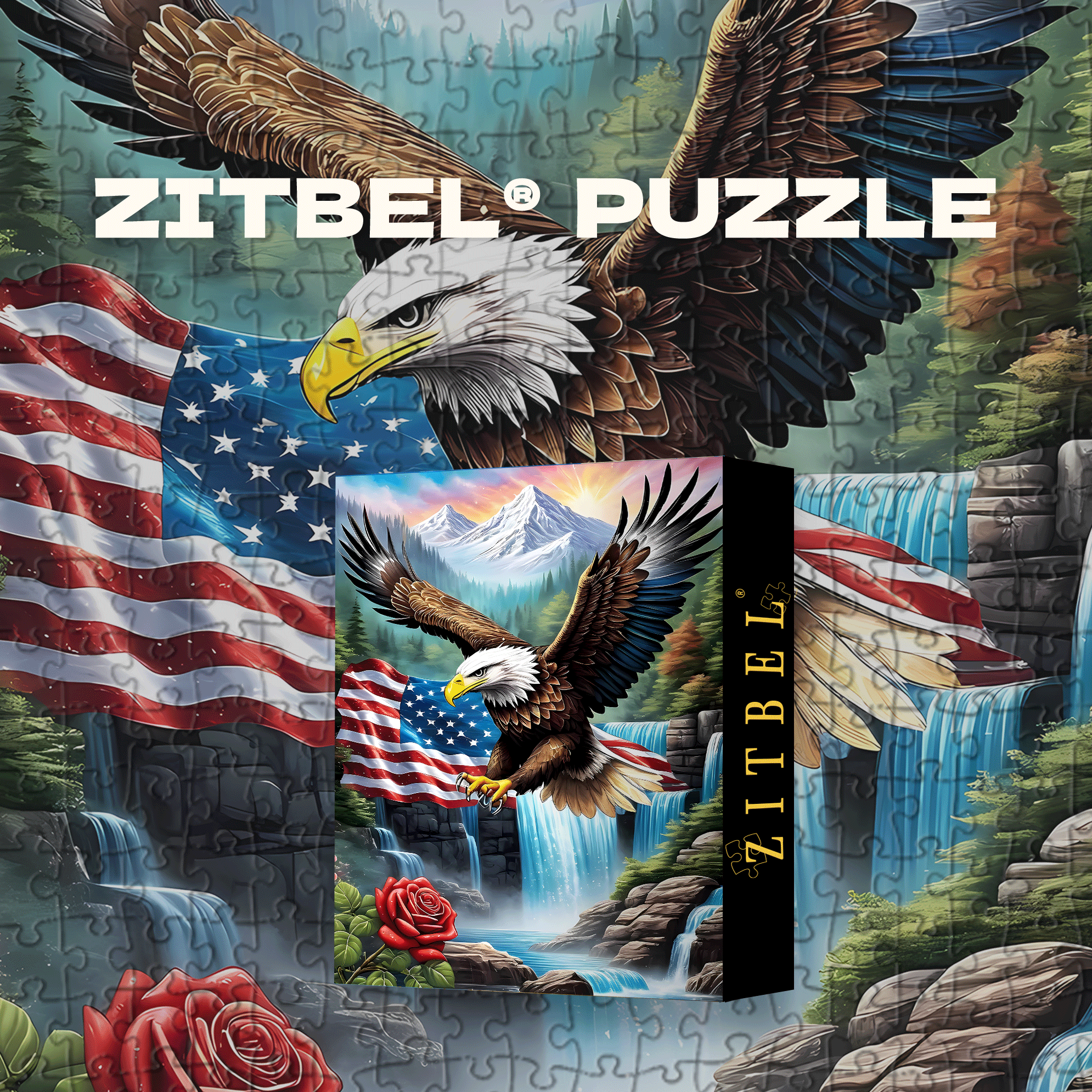 Waterfall Mountain 500pcs/1000pcs Jigsaw Puzzle, Scratch-Resistant, Interactive Family Game & Brain-Boosting DIY Decor, Perfect for Halloween, Christmas & New Year Gifts, Family Puzzle Game
