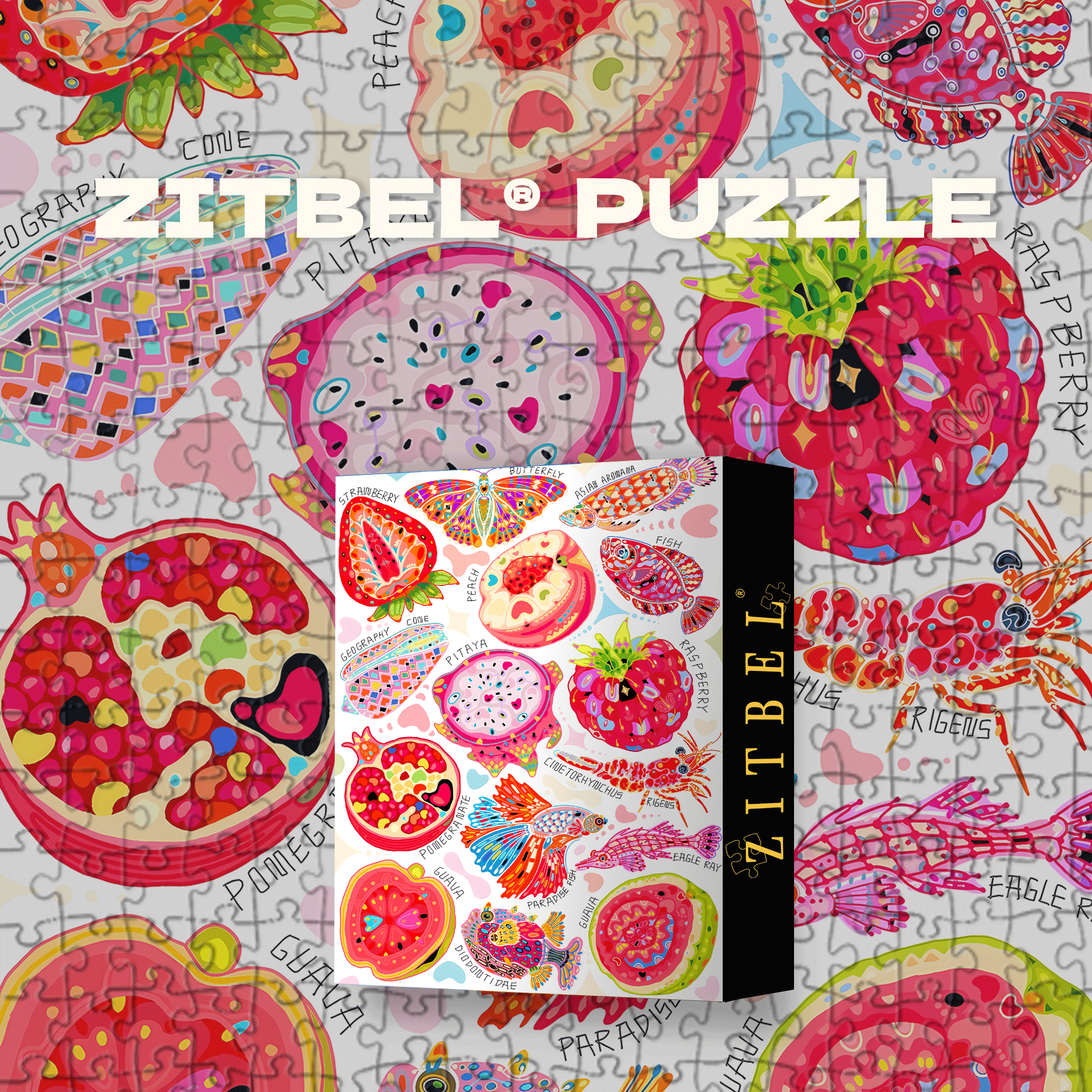 A Collection Of Dopamine-Rich Fruits 500pcs/1000pcs Jigsaw Puzzle, Scratch-Resistant, Interactive Family Game & Brain-Boosting DIY Decor, Perfect for Halloween, Christmas & New Year Gifts, Family Puzzle Game