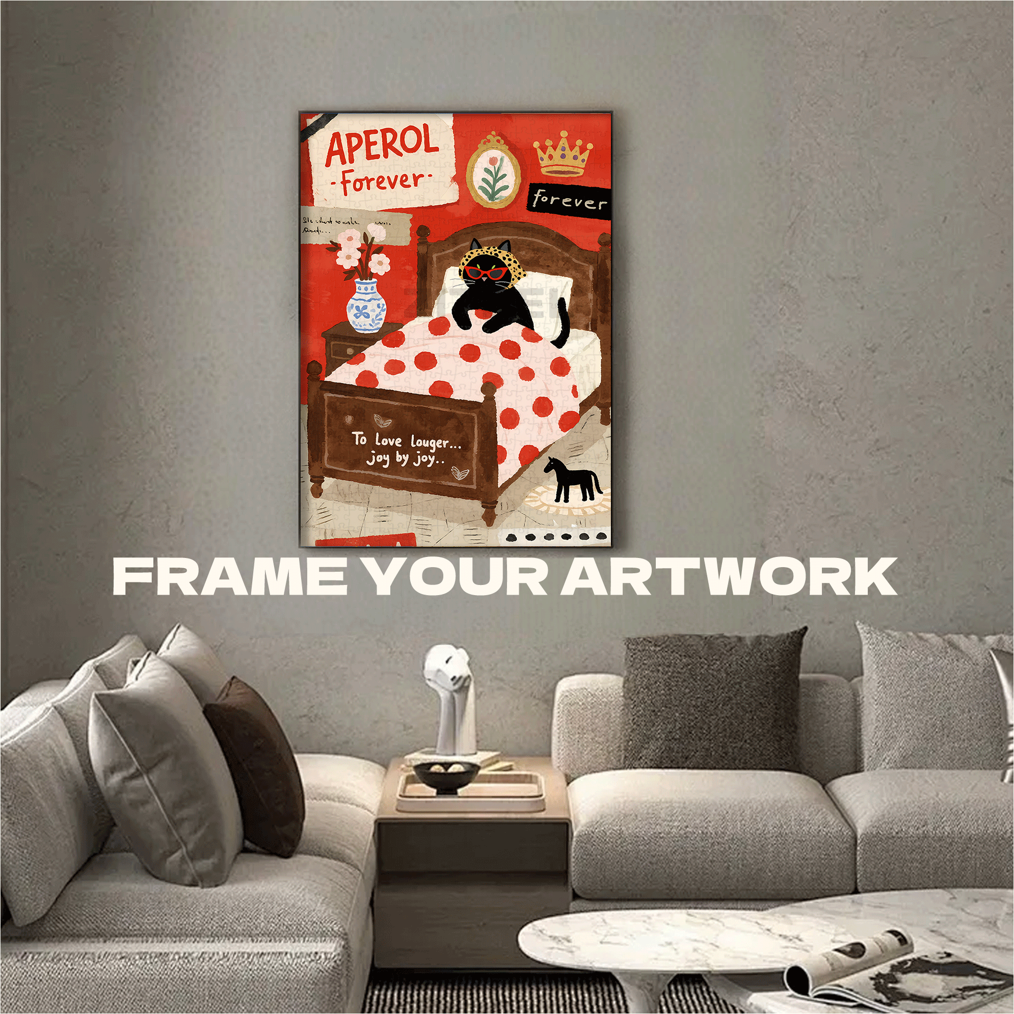 Aperol Forever 500pcs/1000pcs Jigsaw Puzzle, Scratch-Resistant, Interactive Family Game & Brain-Boosting DIY Decor, Perfect for Halloween, Christmas & New Year Gifts, Family Puzzle Game