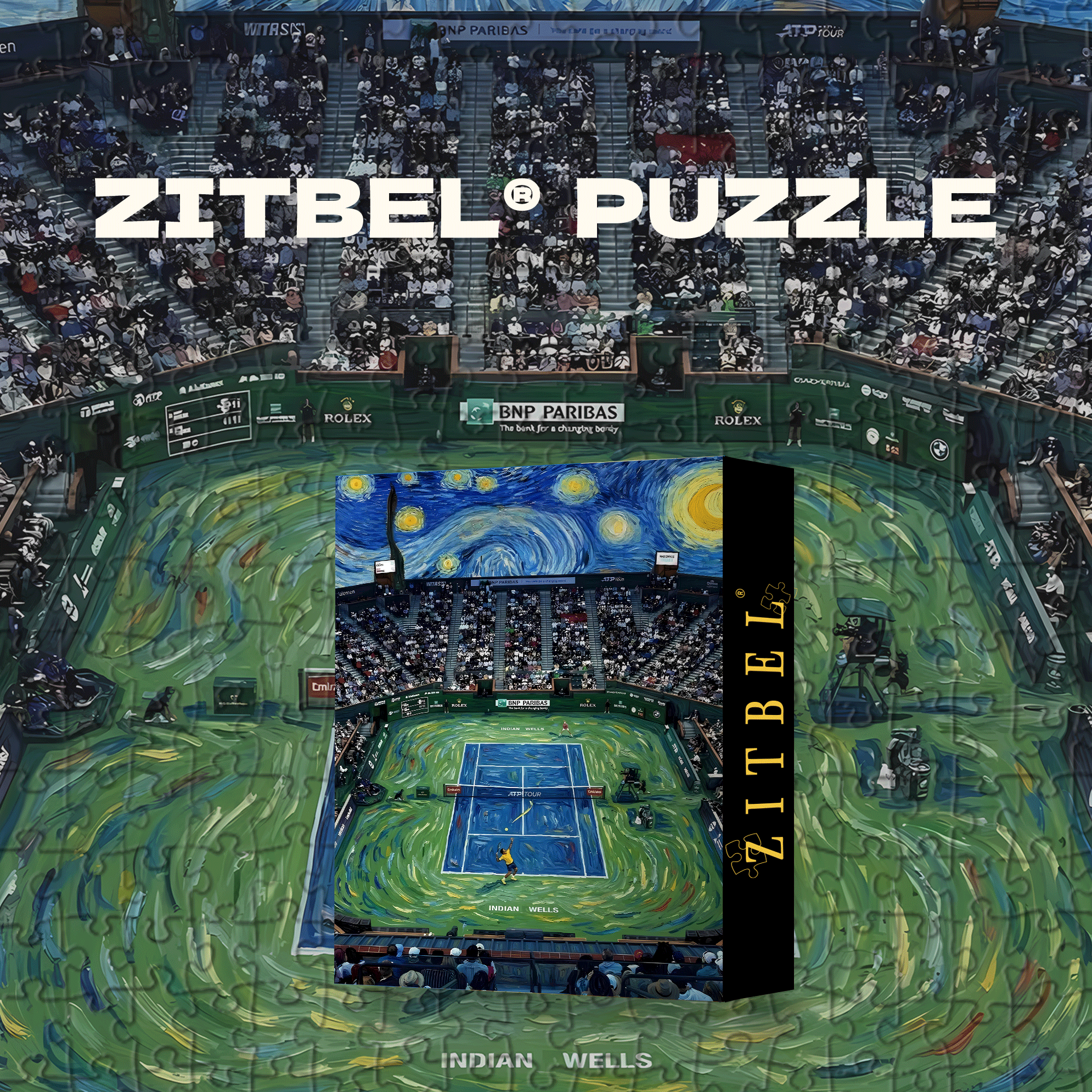ATP Tour 500pcs/1000pcs Jigsaw Puzzle, Scratch-Resistant, Interactive Family Game & Brain-Boosting DIY Decor, Perfect for Halloween, Christmas & New Year Gifts, Family Puzzle Game