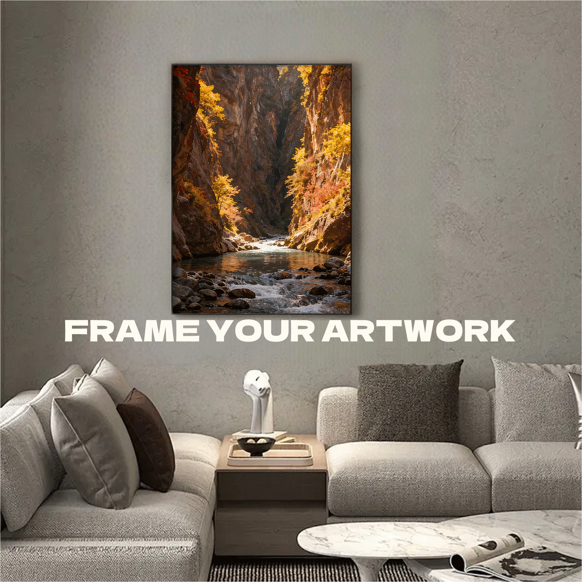 Autumn-Colored Canyon 500pcs/1000pcs Jigsaw Puzzle, Scratch-Resistant, Interactive Family Game & Brain-Boosting DIY Decor, Perfect for Halloween, Christmas & New Year Gifts, Family Puzzle Game