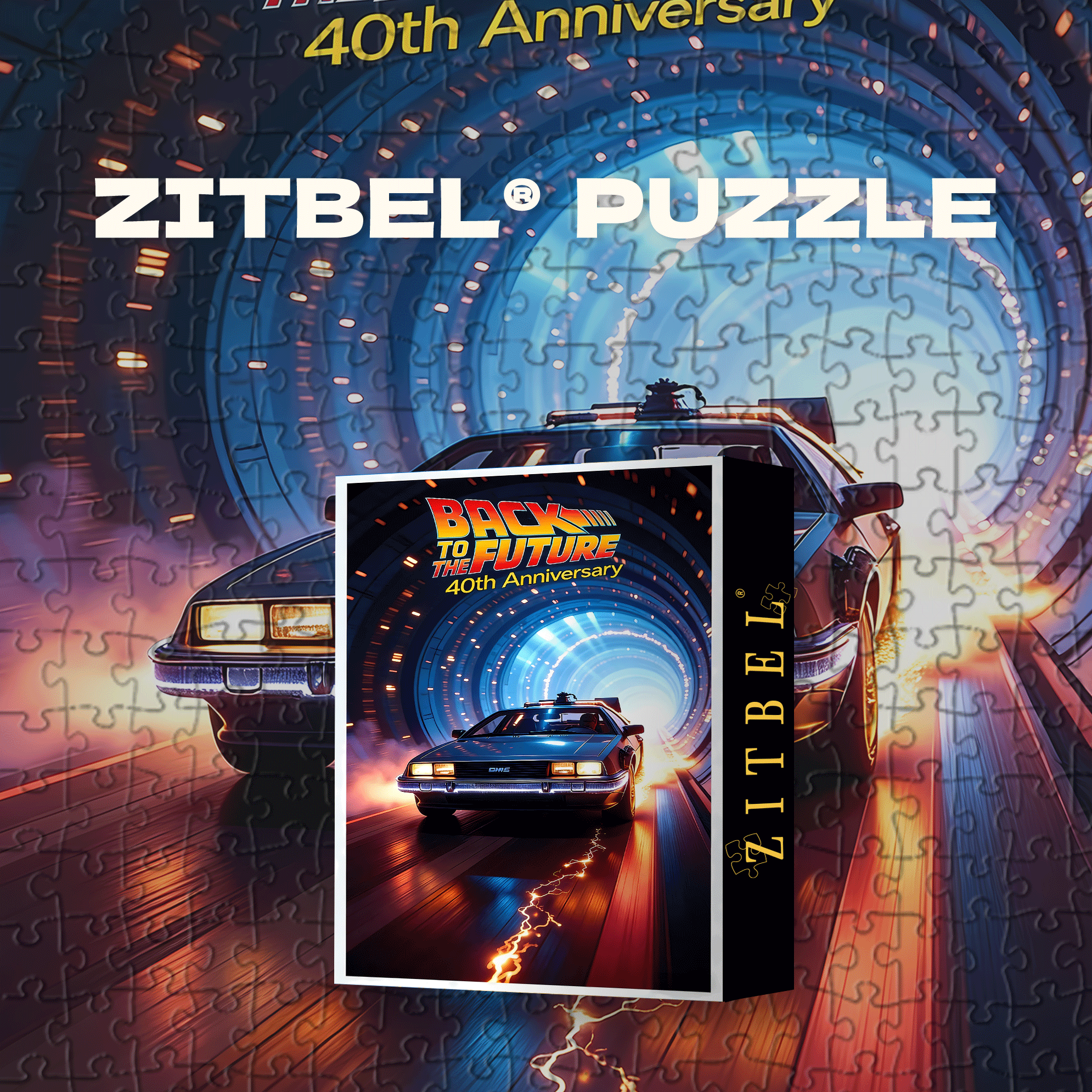Back To The Future 40th Anniversary 500pcs/1000pcs Jigsaw Puzzle, Scratch-Resistant, Interactive Family Game & Brain-Boosting DIY Decor, Perfect for Halloween, Christmas & New Year Gifts, Family Puzzle Game