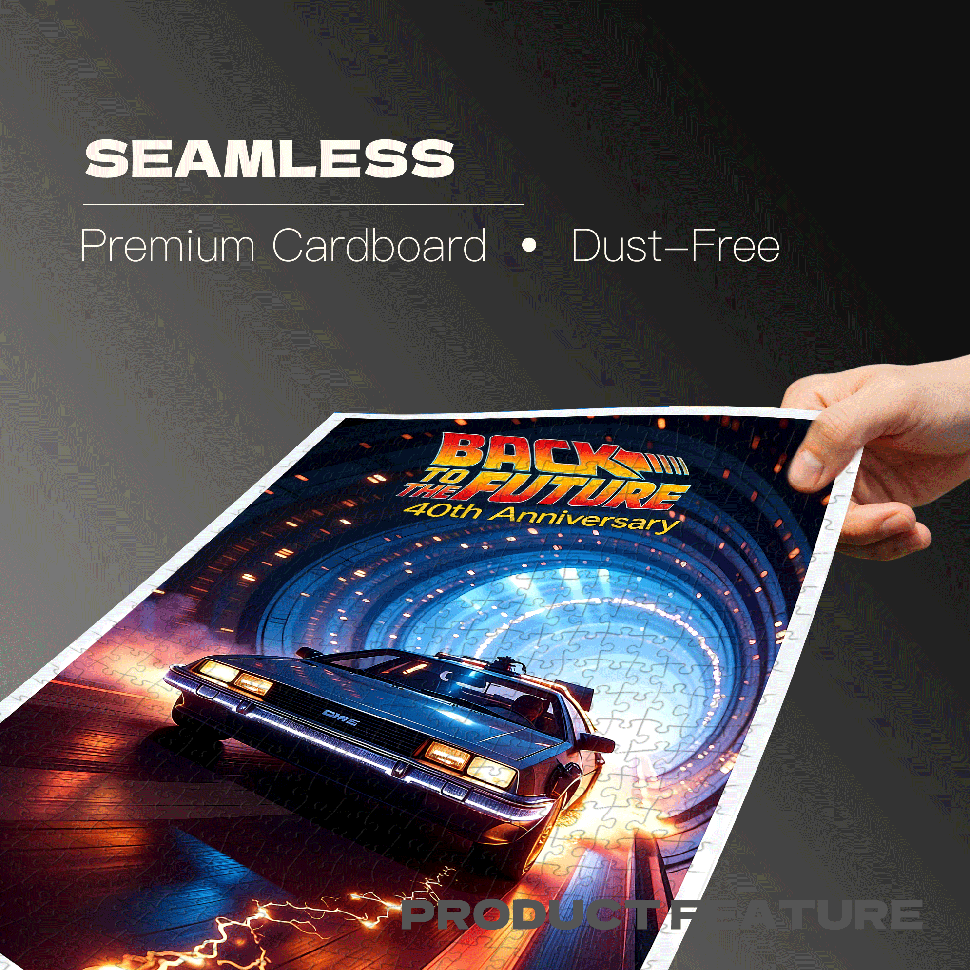Back To The Future 40th Anniversary 500pcs/1000pcs Jigsaw Puzzle, Scratch-Resistant, Interactive Family Game & Brain-Boosting DIY Decor, Perfect for Halloween, Christmas & New Year Gifts, Family Puzzle Game