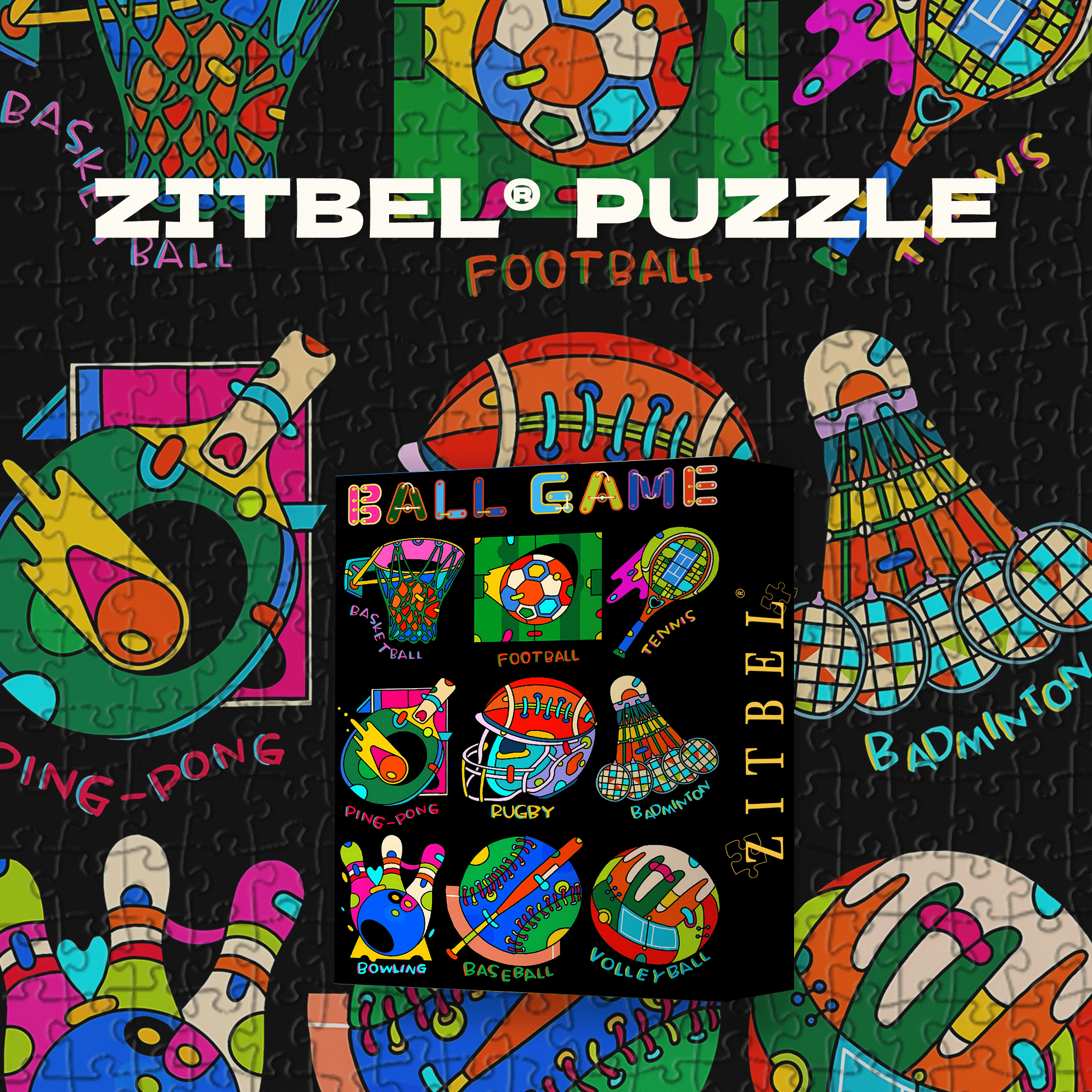 Ball Games 500pcs/1000pcs Jigsaw Puzzle, Scratch-Resistant, Interactive Family Game & Brain-Boosting DIY Decor, Perfect for Halloween, Christmas & New Year Gifts, Family Puzzle Game