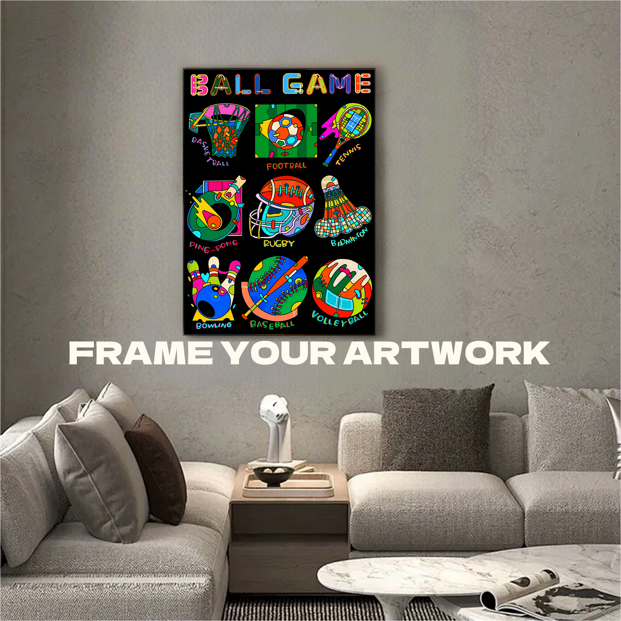 Ball Games 500pcs/1000pcs Jigsaw Puzzle, Scratch-Resistant, Interactive Family Game & Brain-Boosting DIY Decor, Perfect for Halloween, Christmas & New Year Gifts, Family Puzzle Game