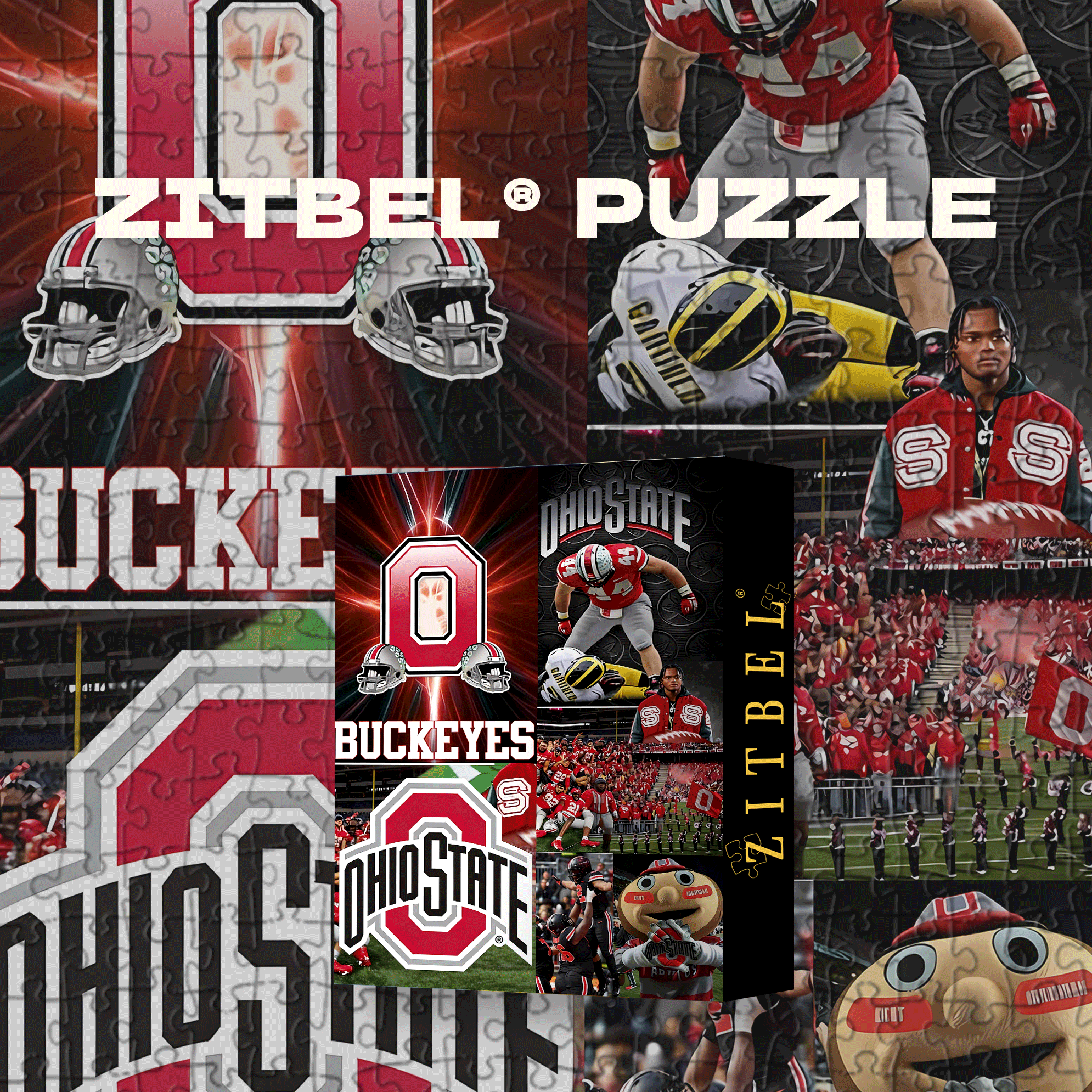 Buckeyes' Passionate Moments 500pcs/1000pcs Jigsaw Puzzle, Scratch-Resistant, Interactive Family Game & Brain-Boosting DIY Decor, Perfect for Halloween, Christmas & New Year Gifts, Family Puzzle Game