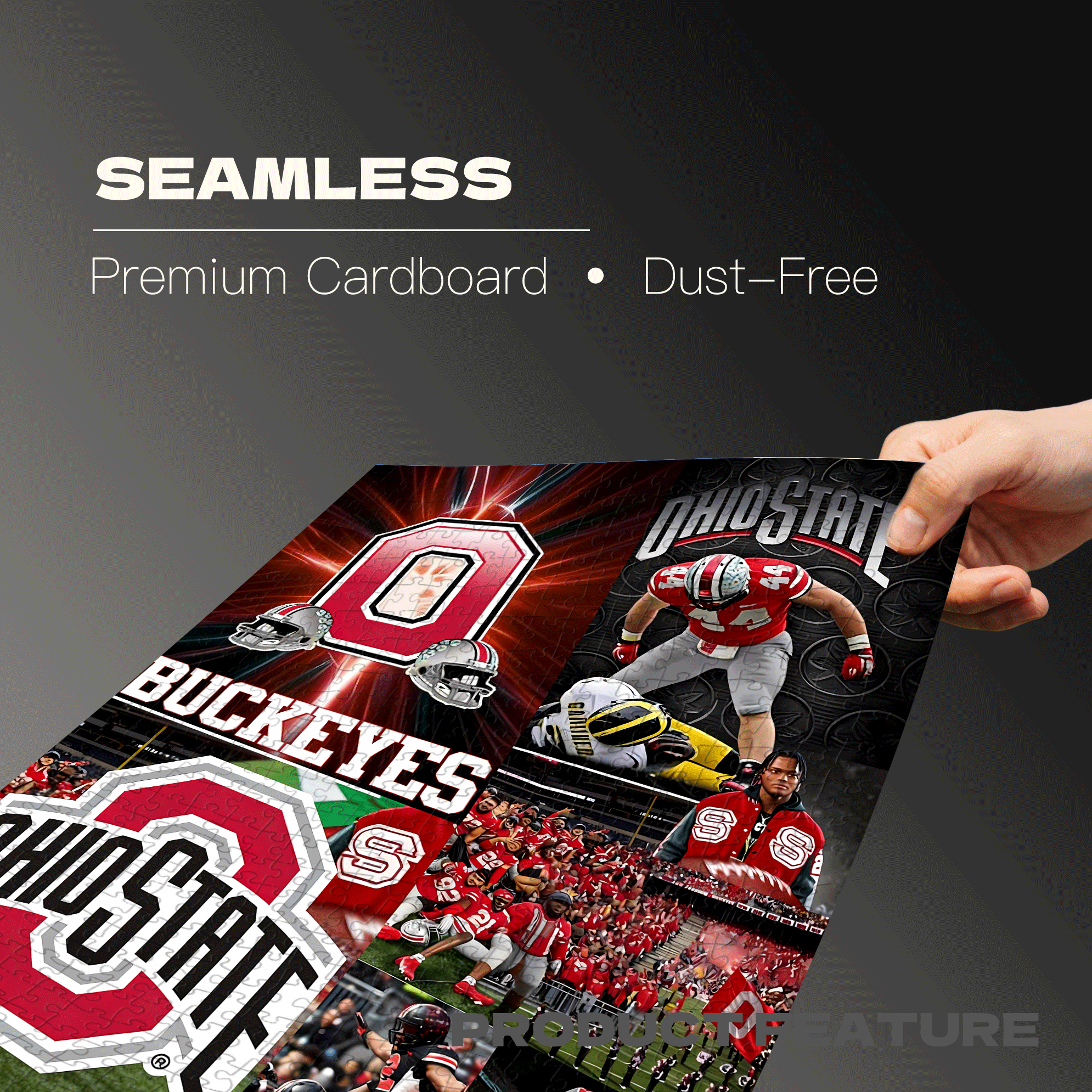 Buckeyes' Passionate Moments 500pcs/1000pcs Jigsaw Puzzle, Scratch-Resistant, Interactive Family Game & Brain-Boosting DIY Decor, Perfect for Halloween, Christmas & New Year Gifts, Family Puzzle Game