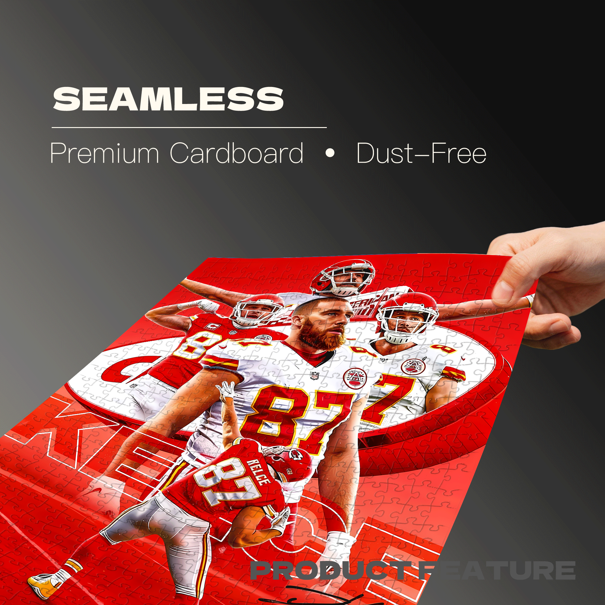 Chiefs' Star Tight End 500pcs/1000pcs Jigsaw Puzzle, Scratch-Resistant, Interactive Family Game & Brain-Boosting DIY Decor, Perfect for Halloween, Christmas & New Year Gifts, Family Puzzle Game