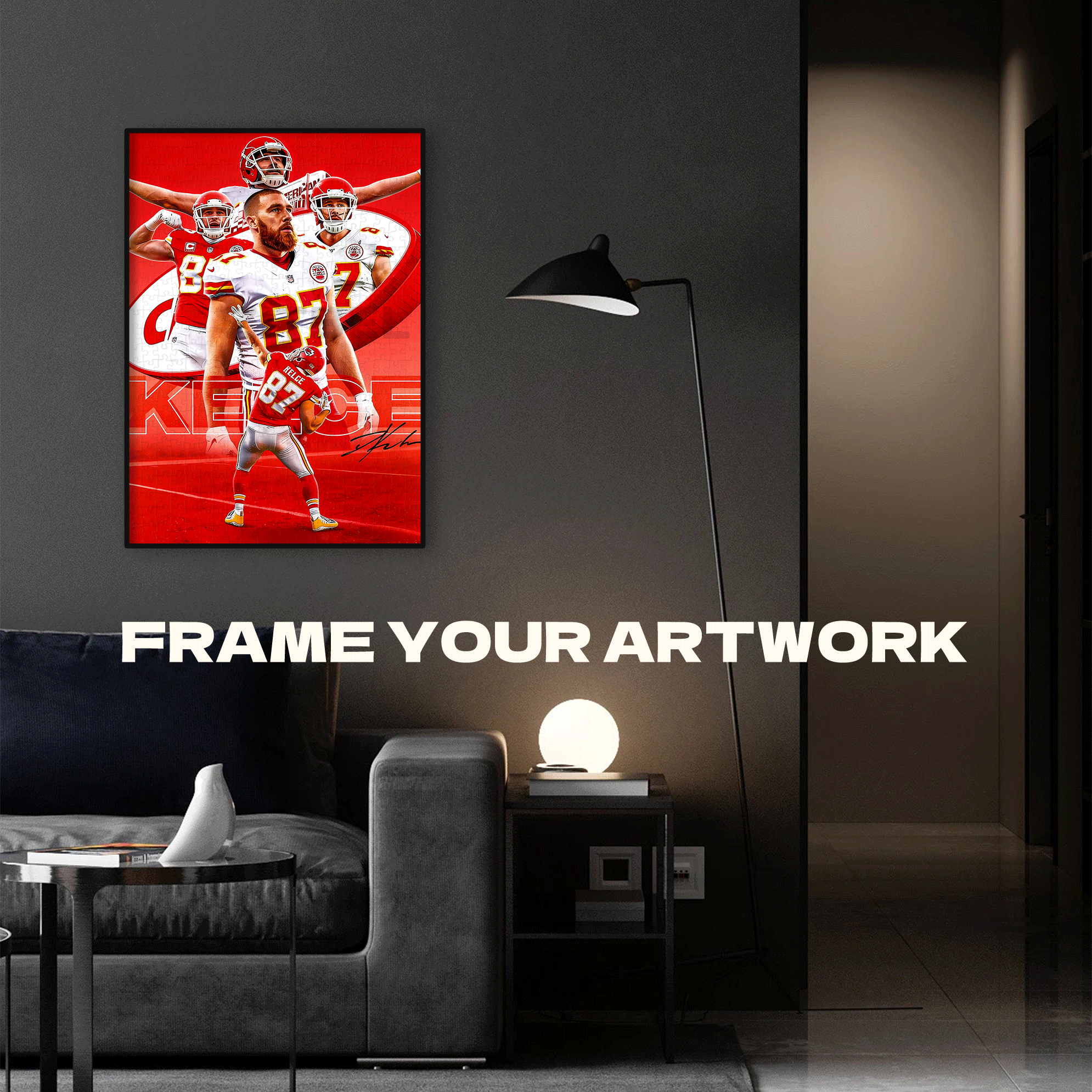 Chiefs' Star Tight End 500pcs/1000pcs Jigsaw Puzzle, Scratch-Resistant, Interactive Family Game & Brain-Boosting DIY Decor, Perfect for Halloween, Christmas & New Year Gifts, Family Puzzle Game