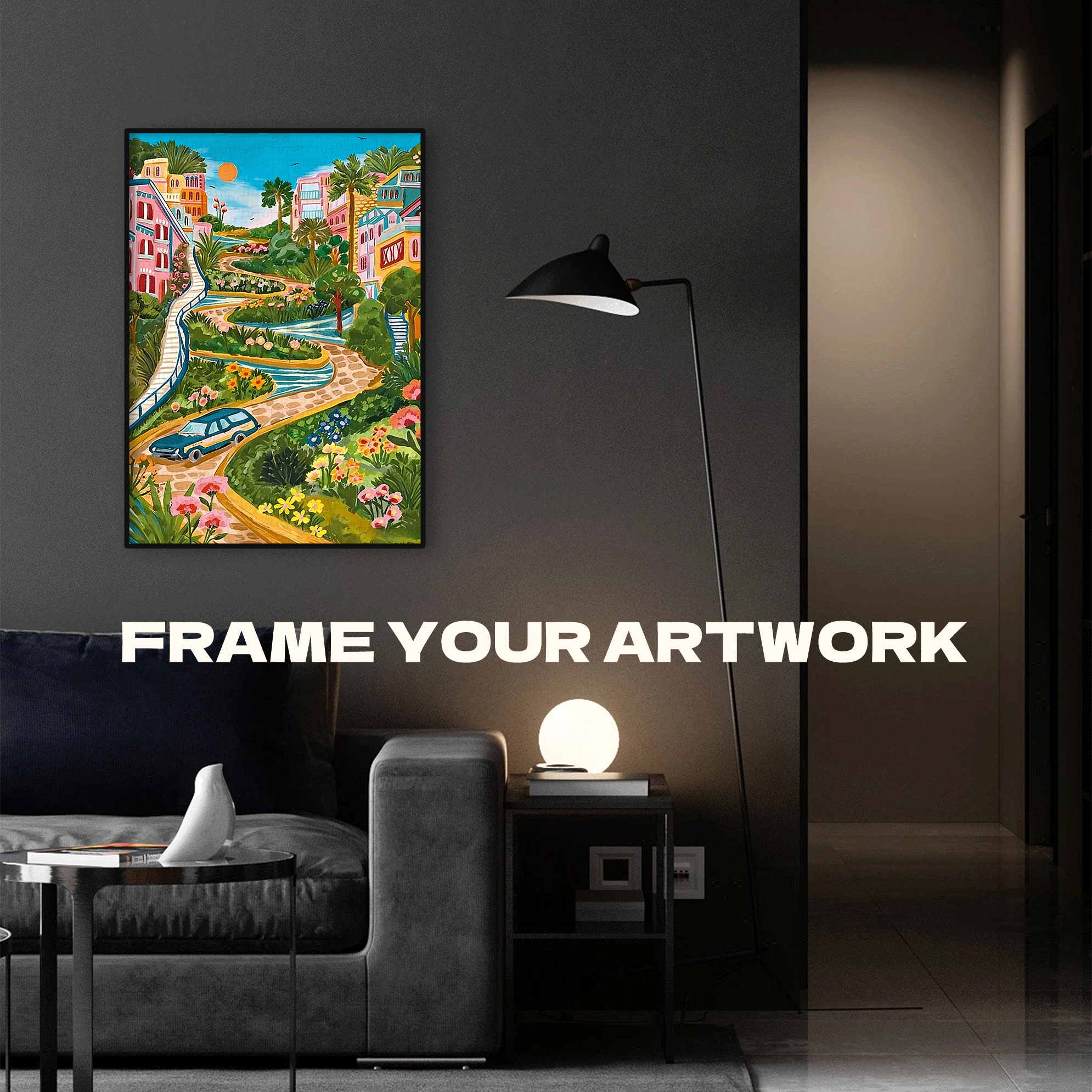 Lombard St San Francisco 500pcs/1000pcs Jigsaw Puzzle, Scratch-Resistant, Interactive Family Game & Brain-Boosting DIY Decor, Perfect for Halloween, Christmas & New Year Gifts, Family Puzzle Game