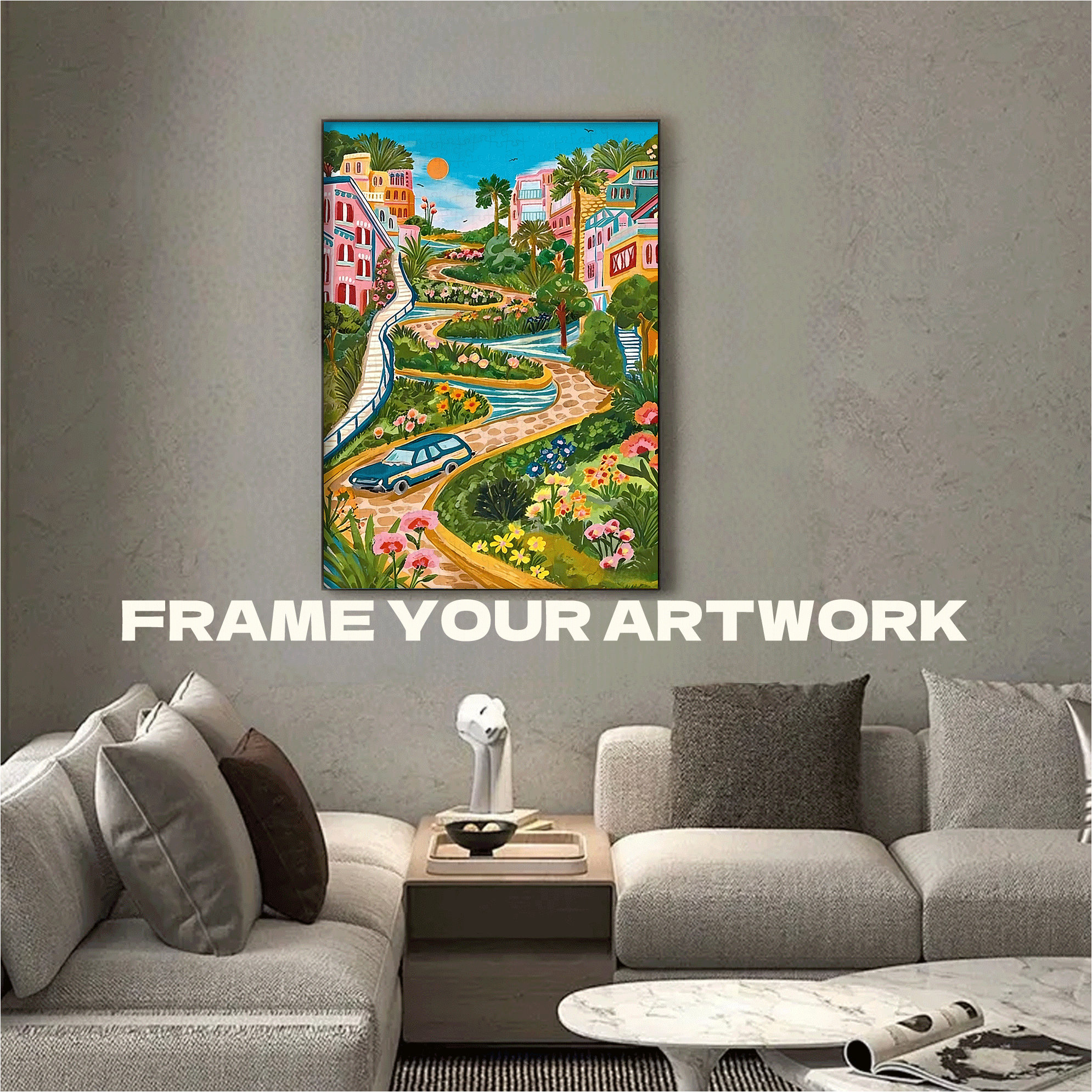 Lombard St San Francisco 500pcs/1000pcs Jigsaw Puzzle, Scratch-Resistant, Interactive Family Game & Brain-Boosting DIY Decor, Perfect for Halloween, Christmas & New Year Gifts, Family Puzzle Game