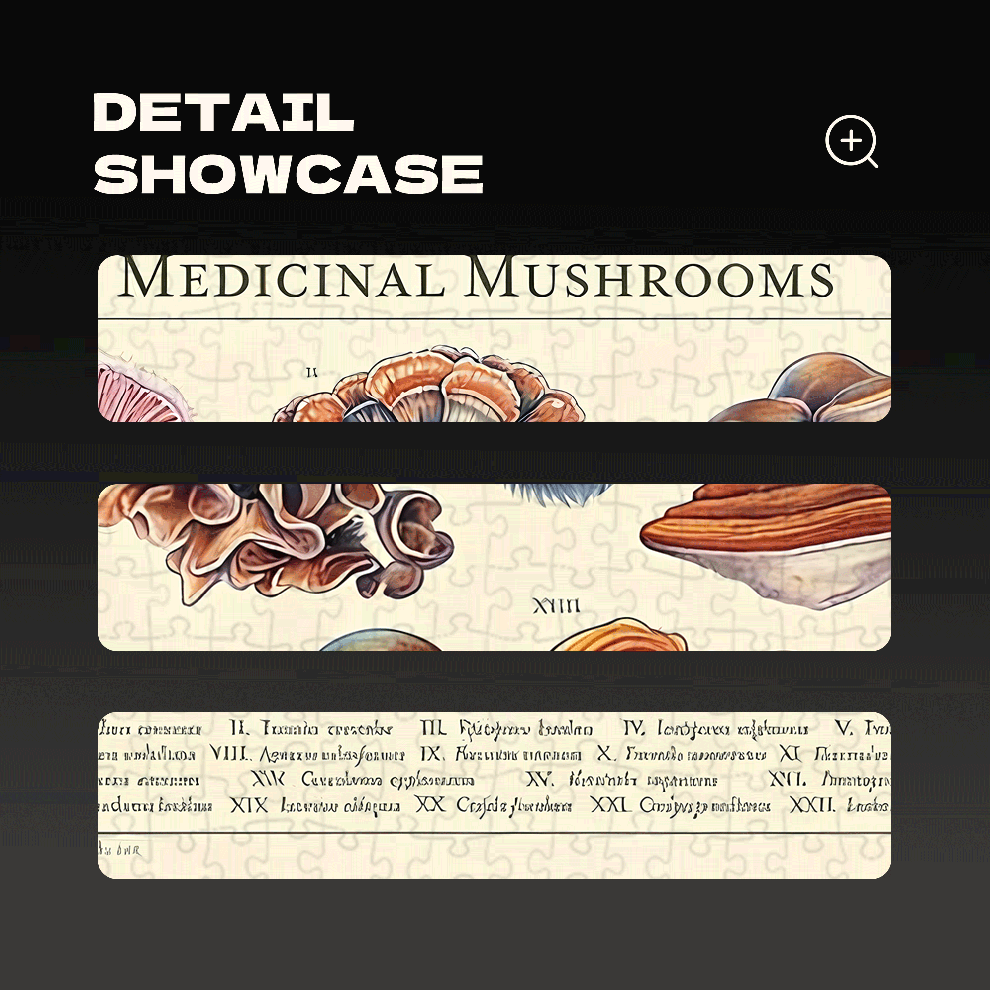 Medicinal Mushrooms 500pcs/1000pcs Jigsaw Puzzle, Scratch-Resistant, Interactive Family Game & Brain-Boosting DIY Decor, Perfect for Halloween, Christmas & New Year Gifts, Family Puzzle Game