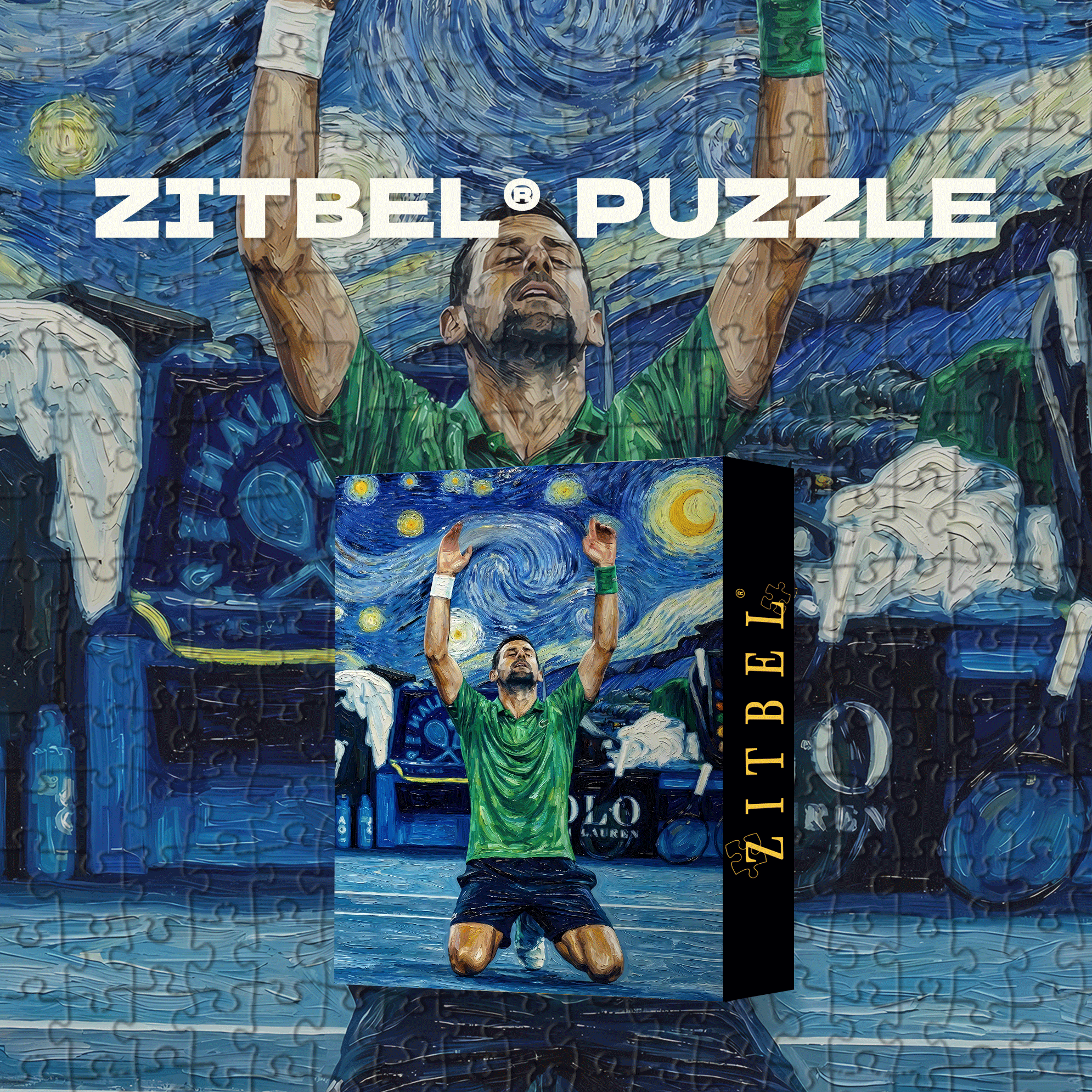 Novak Djokovic 500pcs/1000pcs Jigsaw Puzzle, Scratch-Resistant, Interactive Family Game & Brain-Boosting DIY Decor, Perfect for Halloween, Christmas & New Year Gifts, Family Puzzle Game