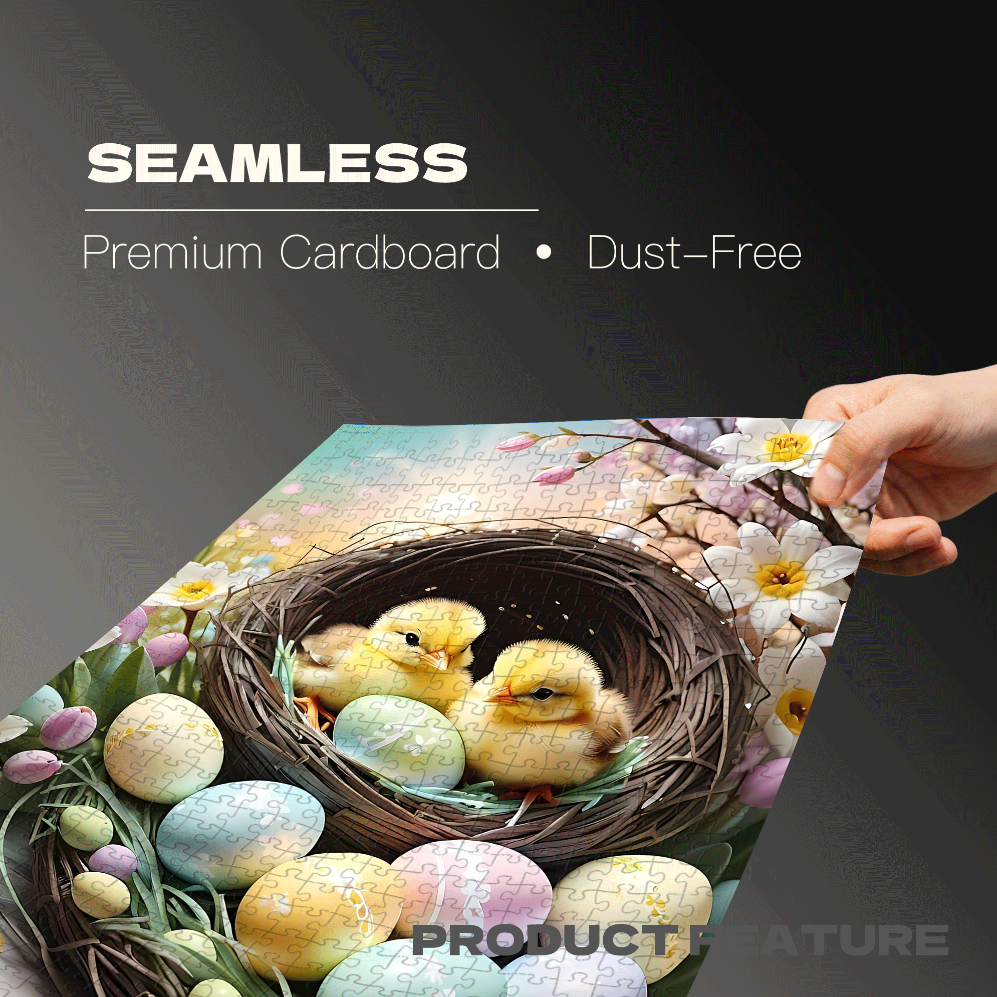 Spring Chicks In Nest 500pcs/1000pcs Jigsaw Puzzle, Scratch-Resistant, Interactive Family Game & Brain-Boosting DIY Decor, Perfect for Halloween, Christmas & New Year Gifts, Family Puzzle Game