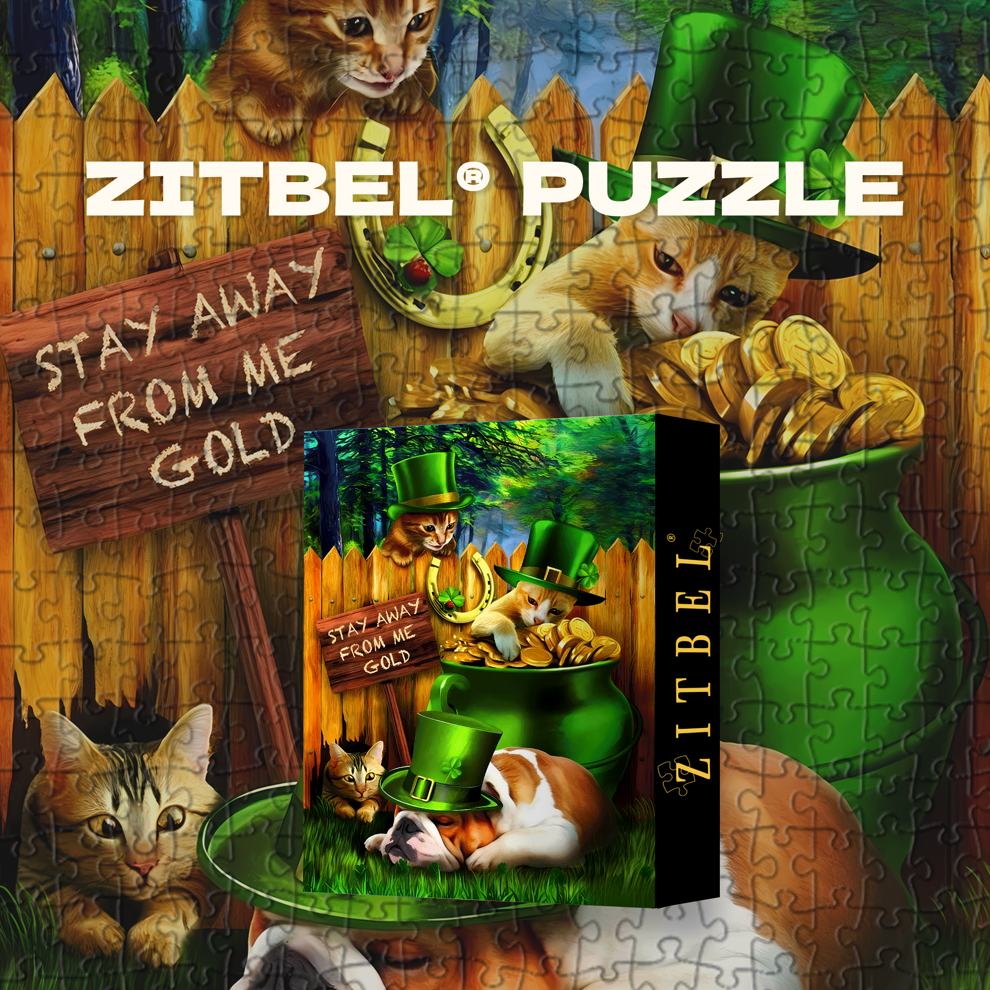 St. Patricks Day 500pcs/1000pcs Jigsaw Puzzle, Scratch-Resistant, Interactive Family Game & Brain-Boosting DIY Decor, Perfect for Halloween, Christmas & New Year Gifts, Family Puzzle Game