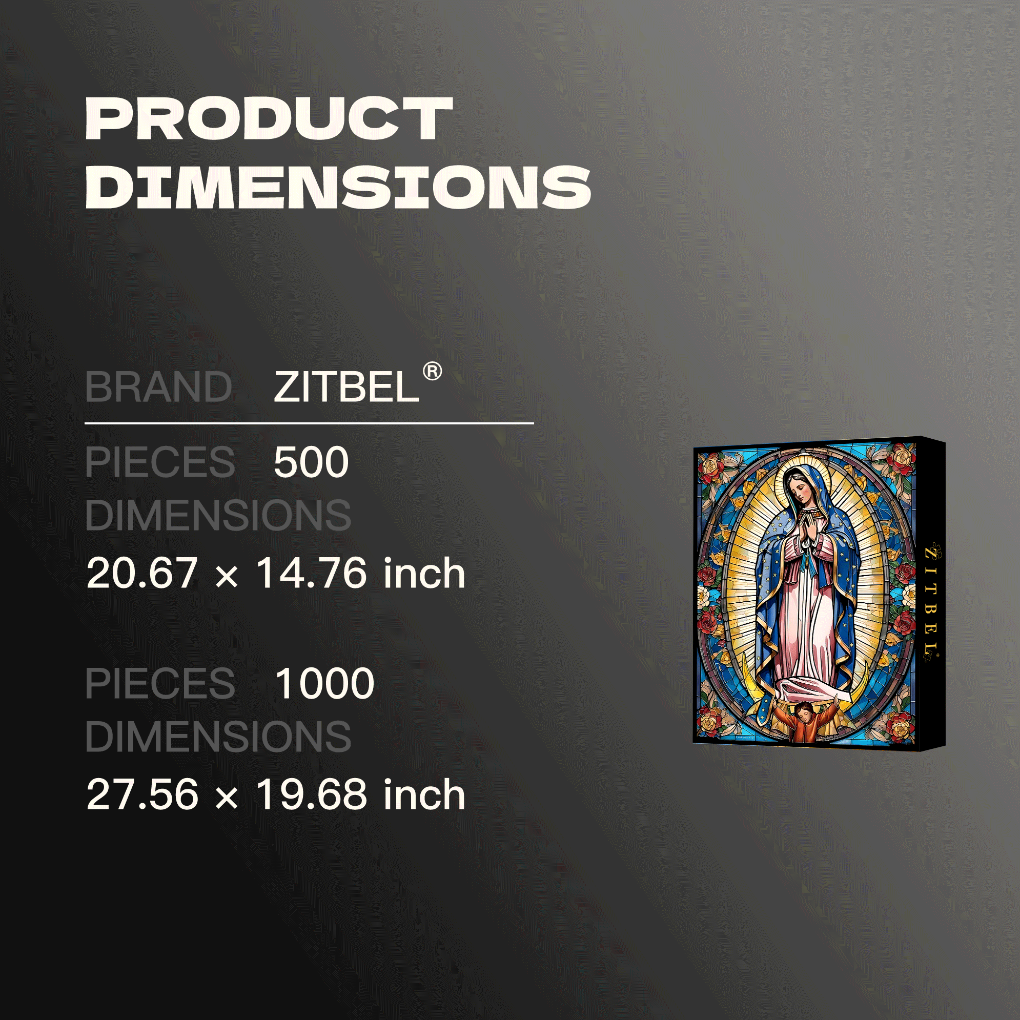 Stained Glass Our Lady 500pcs/1000pcs Jigsaw Puzzle, Scratch-Resistant, Interactive Family Game & Brain-Boosting DIY Decor, Perfect for Halloween, Christmas & New Year Gifts, Family Puzzle Game