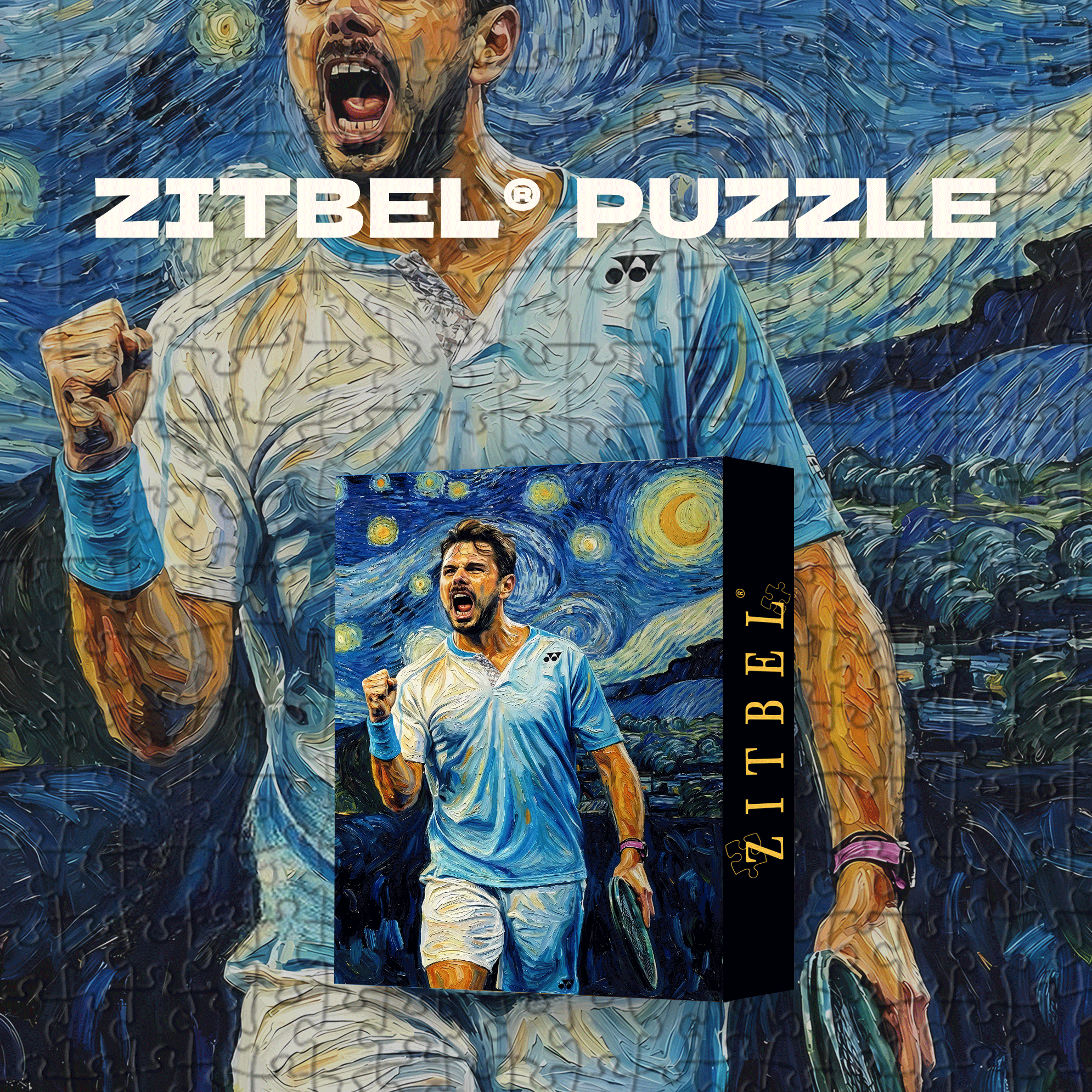 Stanislas Wawrinka 500pcs/1000pcs Jigsaw Puzzle, Scratch-Resistant, Interactive Family Game & Brain-Boosting DIY Decor, Perfect for Halloween, Christmas & New Year Gifts, Family Puzzle Game