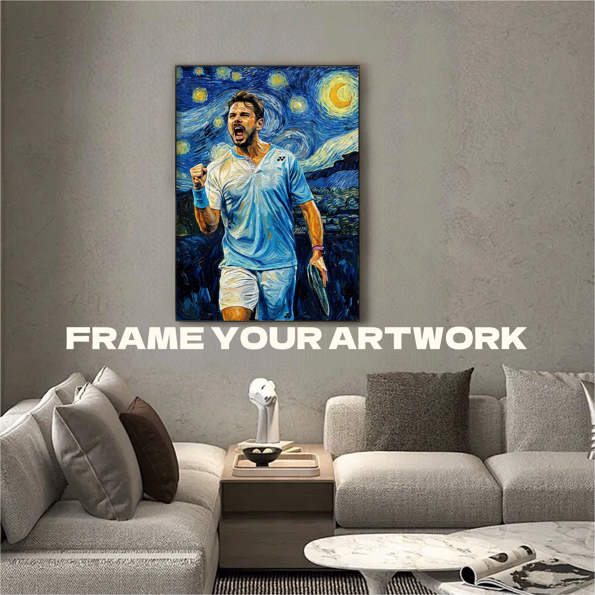 Stanislas Wawrinka 500pcs/1000pcs Jigsaw Puzzle, Scratch-Resistant, Interactive Family Game & Brain-Boosting DIY Decor, Perfect for Halloween, Christmas & New Year Gifts, Family Puzzle Game