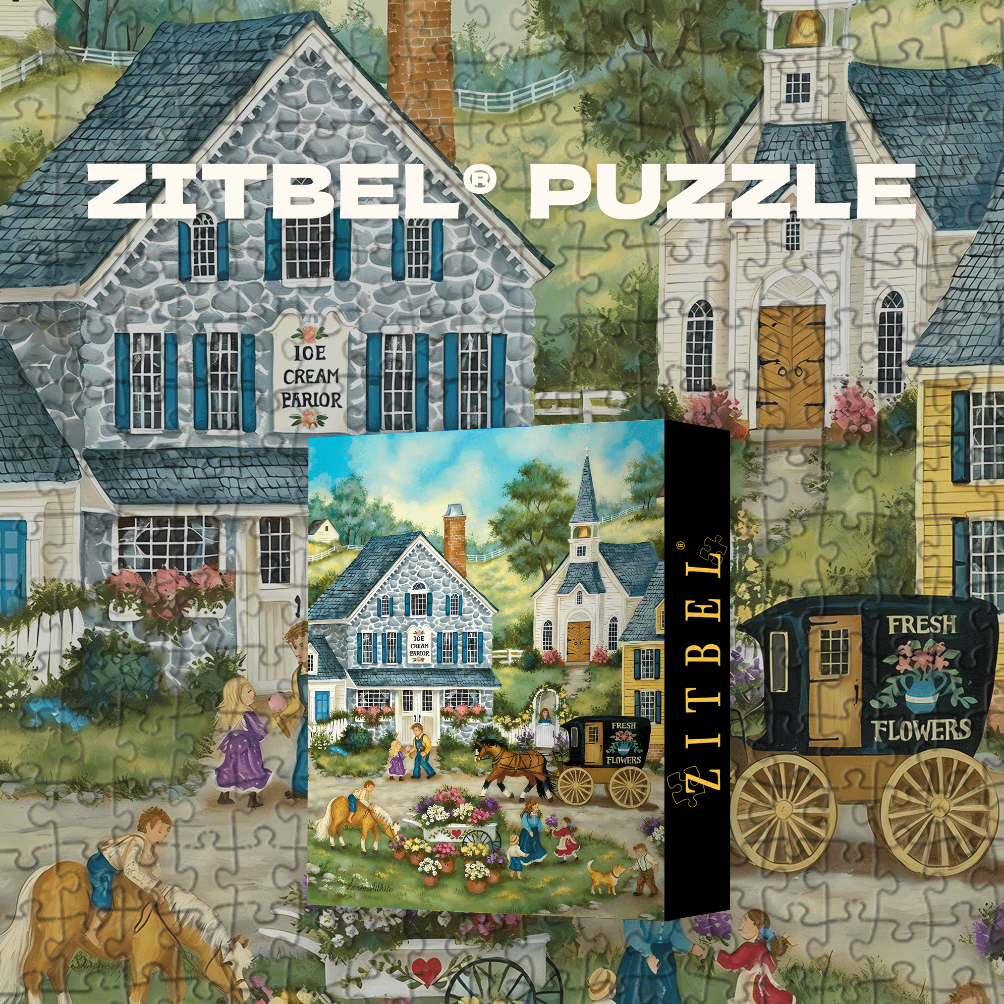 The Childhood In My Memory 500pcs/1000pcs Jigsaw Puzzle, Scratch-Resistant, Interactive Family Game & Brain-Boosting DIY Decor, Perfect for Halloween, Christmas & New Year Gifts, Family Puzzle Game
