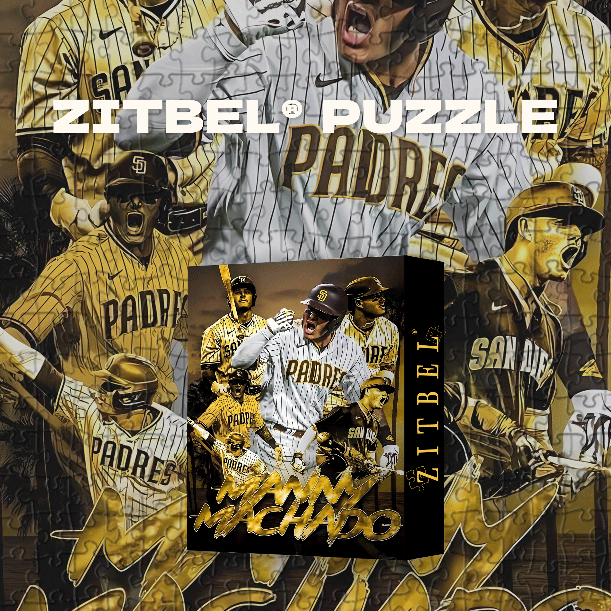 The Core Power of San Diego Padres Manny Machado 500pcs/1000pcs Jigsaw Puzzle, Scratch-Resistant, Interactive Family Game & Brain-Boosting DIY Decor, Perfect for Halloween, Christmas & New Year Gifts, Family Puzzle Game