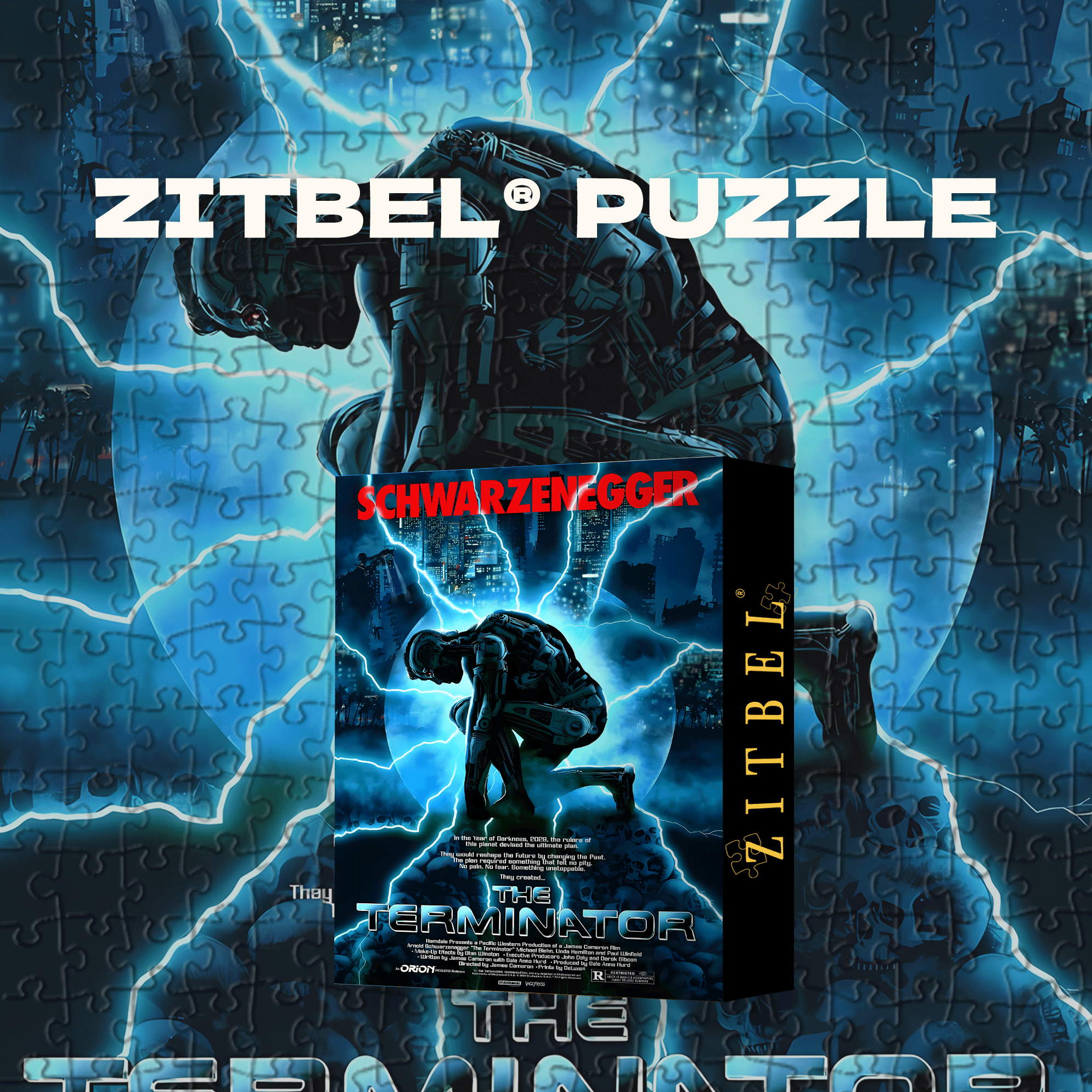 THE TERMINATOR (1984) Poster 500pcs/1000pcs Jigsaw Puzzle, Scratch-Resistant, Interactive Family Game & Brain-Boosting DIY Decor, Perfect for Halloween, Christmas & New Year Gifts, Family Puzzle Game