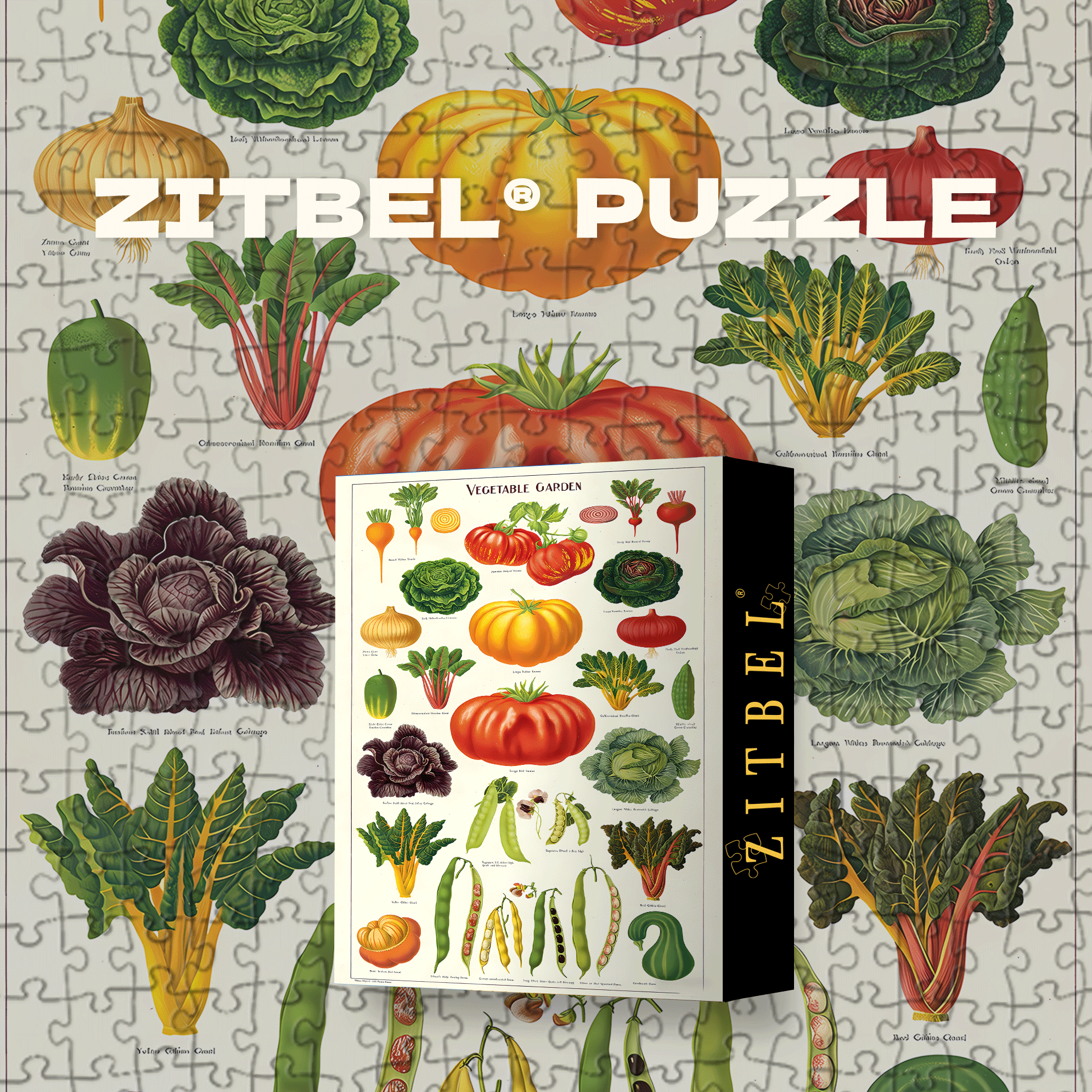 Vegetable Garden 500pcs/1000pcs Jigsaw Puzzle, Scratch-Resistant, Interactive Family Game & Brain-Boosting DIY Decor, Perfect for Halloween, Christmas & New Year Gifts, Family Puzzle Game