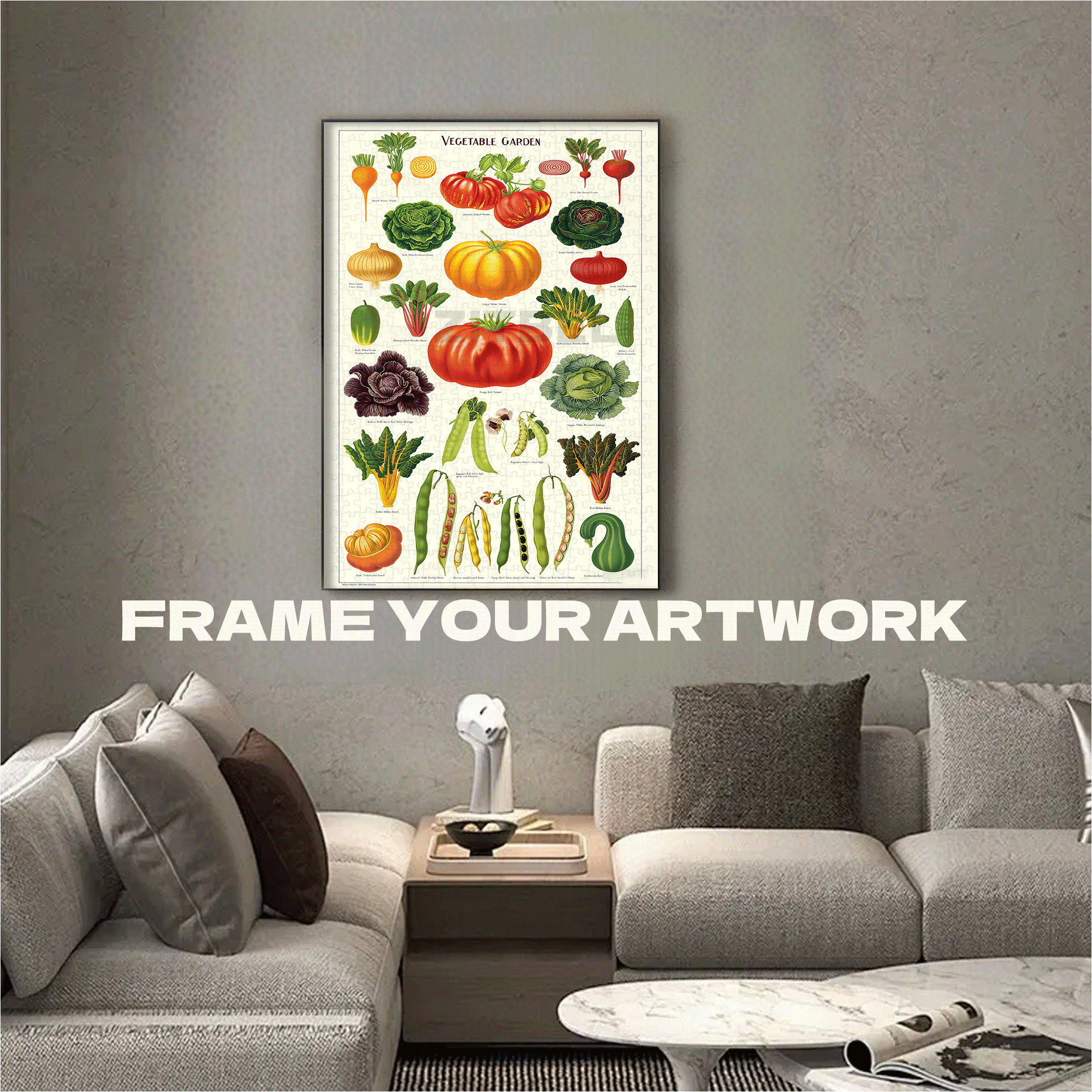 Vegetable Garden 500pcs/1000pcs Jigsaw Puzzle, Scratch-Resistant, Interactive Family Game & Brain-Boosting DIY Decor, Perfect for Halloween, Christmas & New Year Gifts, Family Puzzle Game