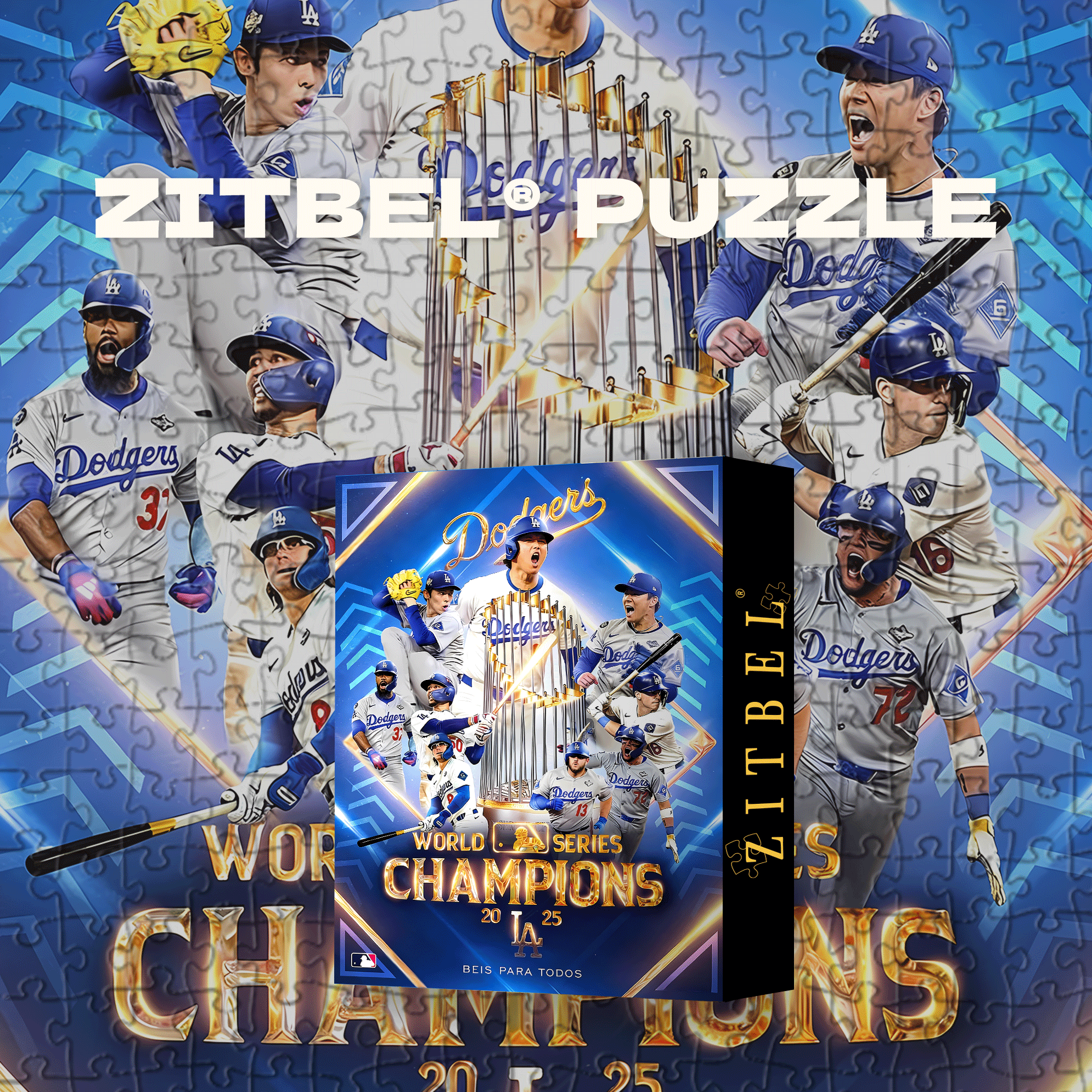 World Series Champions 2025 500pcs/1000pcs Jigsaw Puzzle, Scratch-Resistant, Interactive Family Game & Brain-Boosting DIY Decor, Perfect for Halloween, Christmas & New Year Gifts, Family Puzzle Game