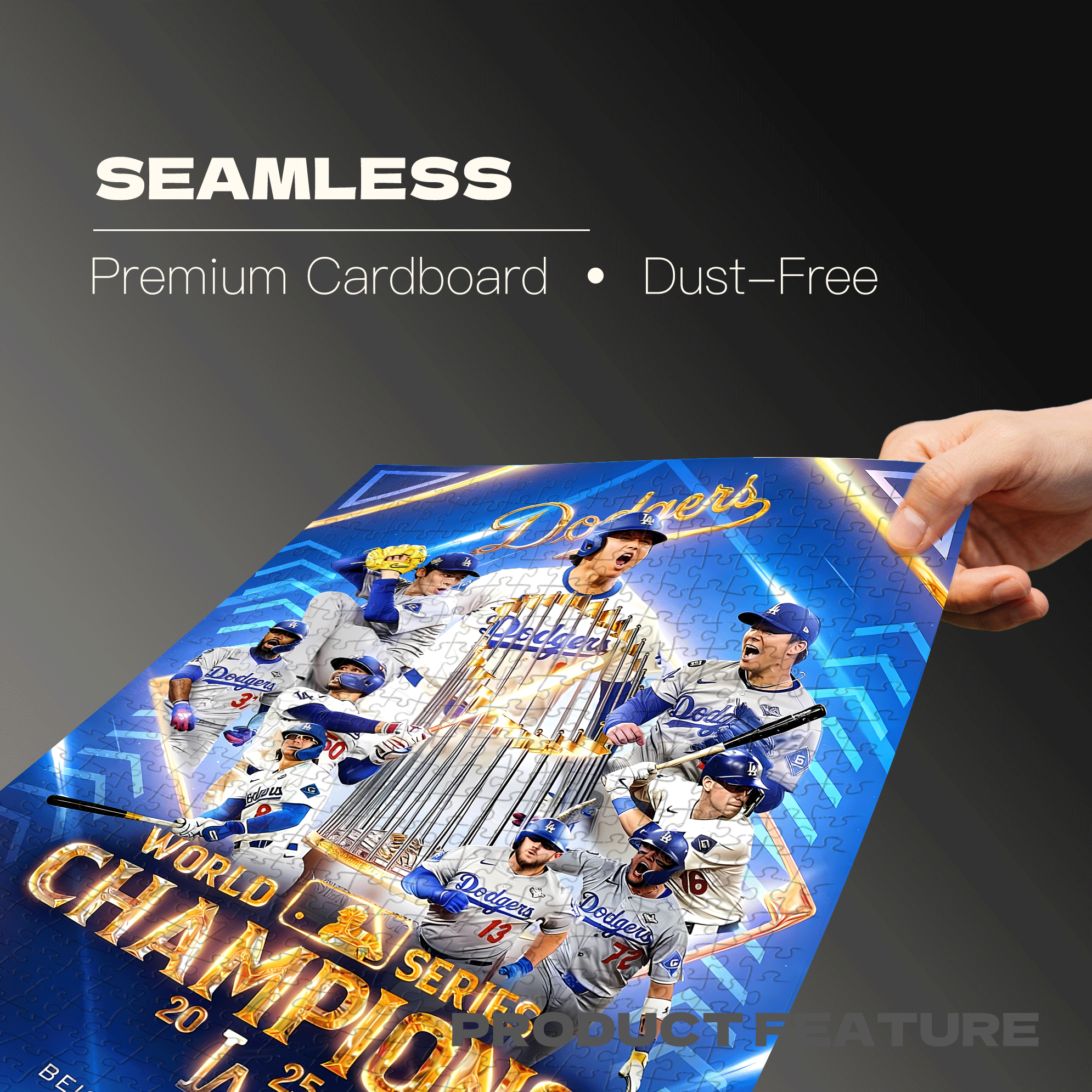 World Series Champions 2025 500pcs/1000pcs Jigsaw Puzzle, Scratch-Resistant, Interactive Family Game & Brain-Boosting DIY Decor, Perfect for Halloween, Christmas & New Year Gifts, Family Puzzle Game