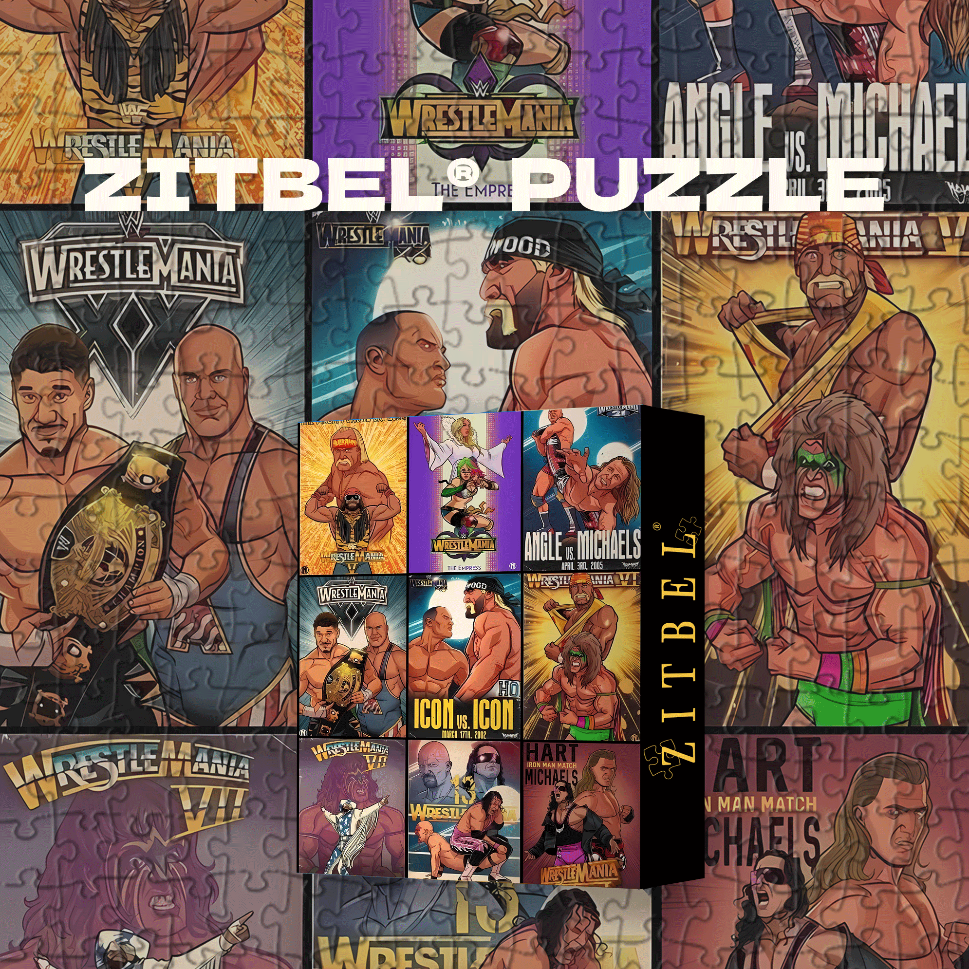 WrestleMania Legends 500pcs/1000pcs Jigsaw Puzzle, Scratch-Resistant, Interactive Family Game & Brain-Boosting DIY Decor, Perfect for Halloween, Christmas & New Year Gifts, Family Puzzle Game
