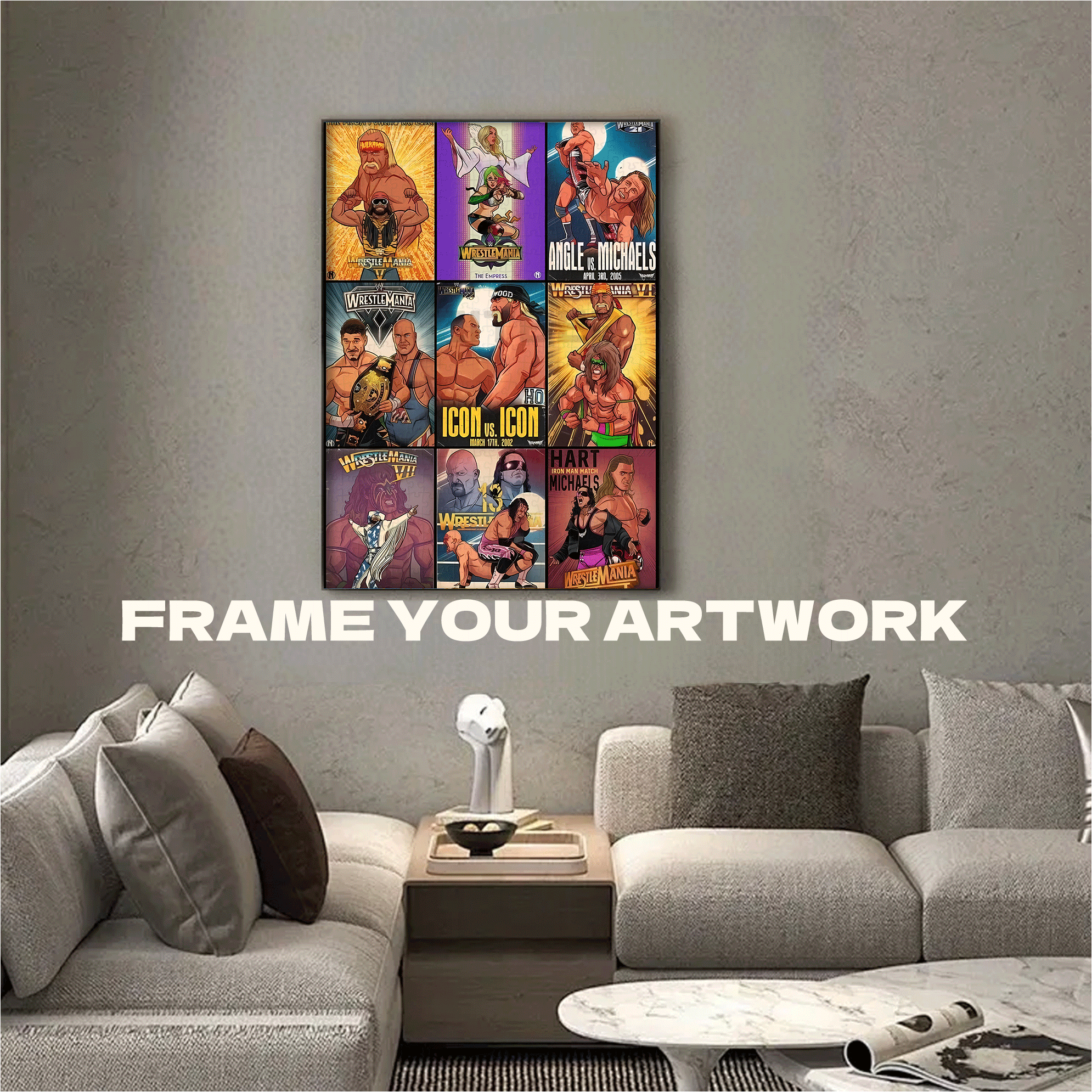 WrestleMania Legends 500pcs/1000pcs Jigsaw Puzzle, Scratch-Resistant, Interactive Family Game & Brain-Boosting DIY Decor, Perfect for Halloween, Christmas & New Year Gifts, Family Puzzle Game