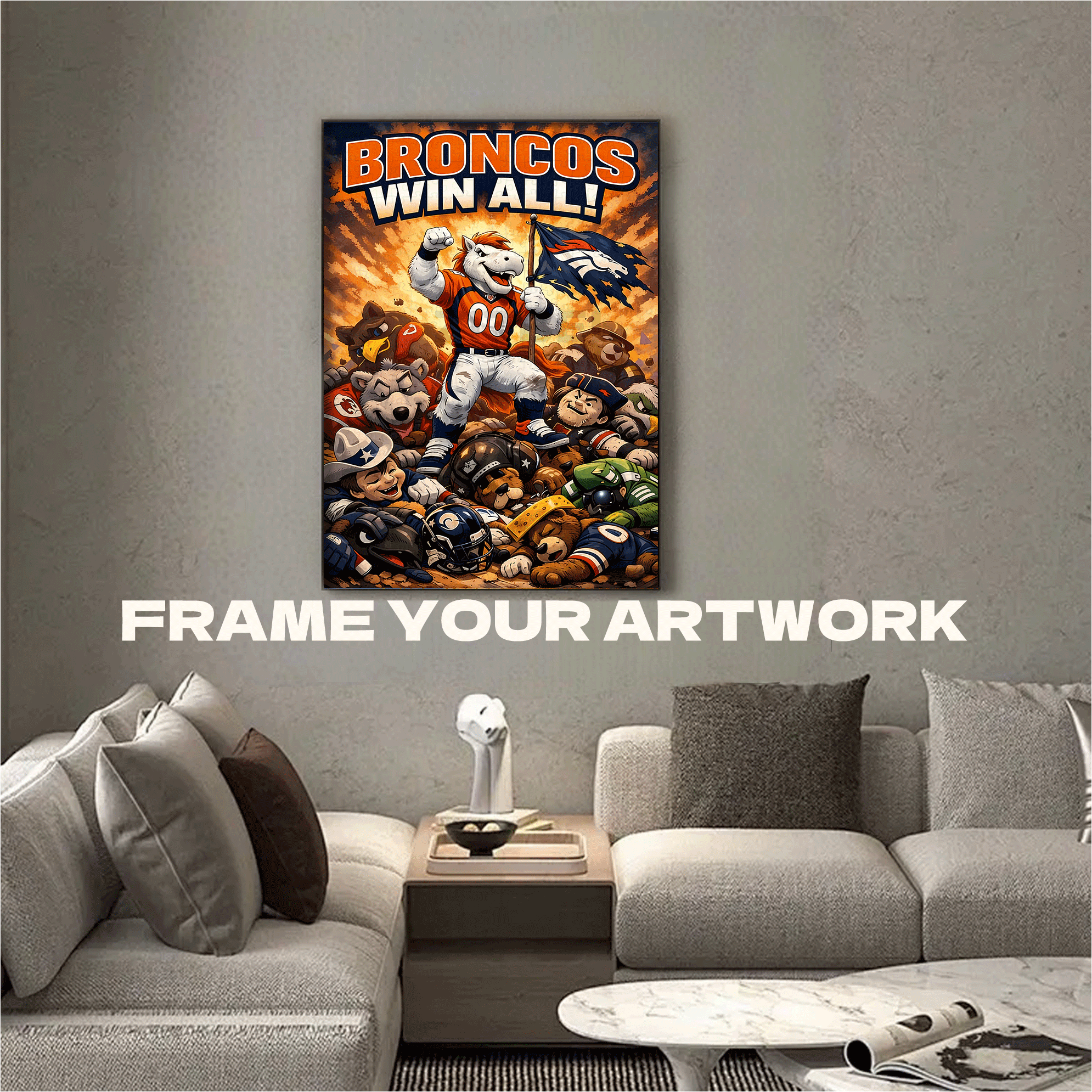 Broncos Domination 500pcs/1000pcs Jigsaw Puzzle, Scratch-Resistant, Interactive Family Game & Brain-Boosting DIY Decor, Perfect for Halloween, Christmas & New Year Gifts, Family Puzzle Game
