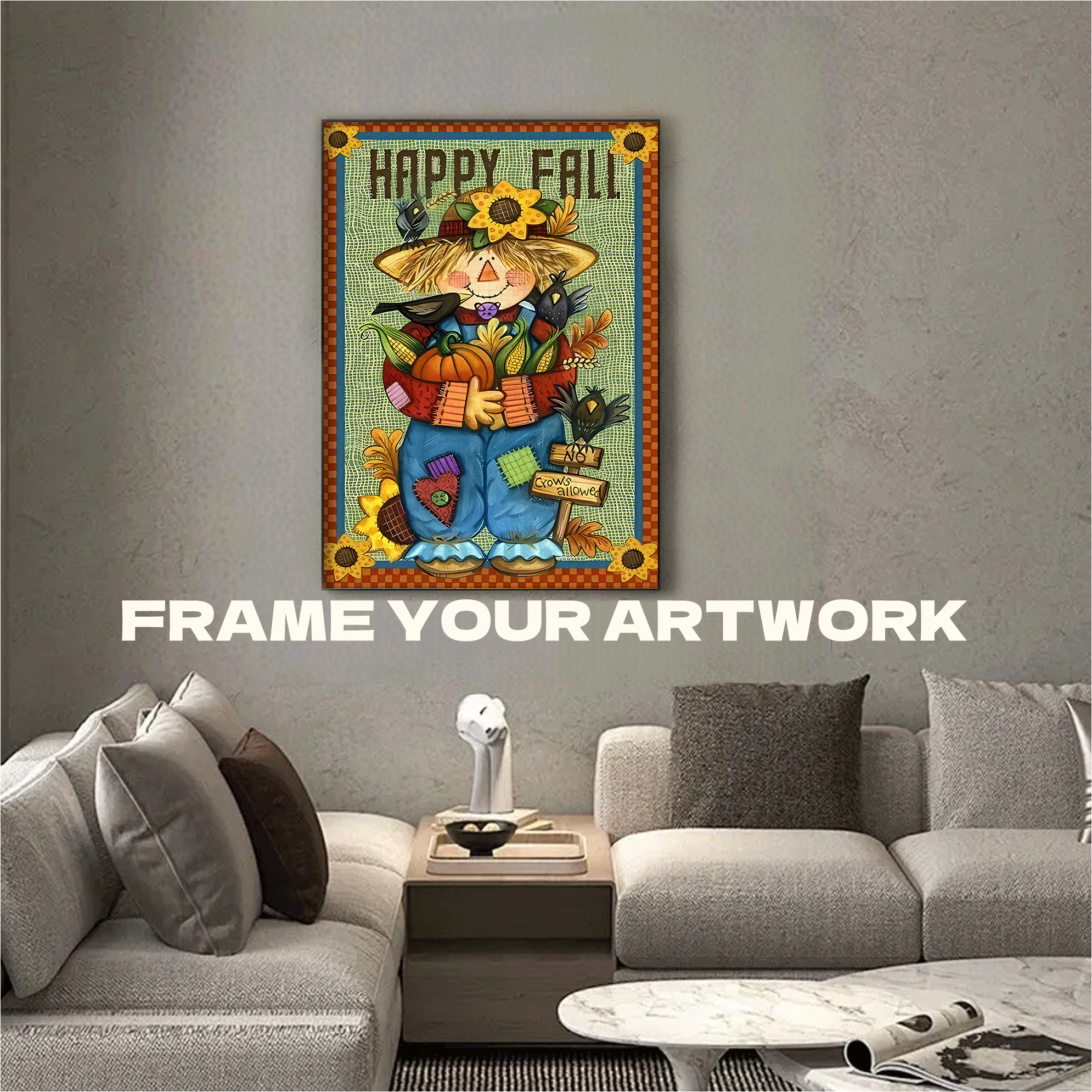 Retro Scarecrow 500pcs/1000pcs Jigsaw Puzzle, Scratch-Resistant, Interactive Family Game & Brain-Boosting DIY Decor, Perfect for Halloween, Christmas & New Year Gifts, Family Puzzle Game