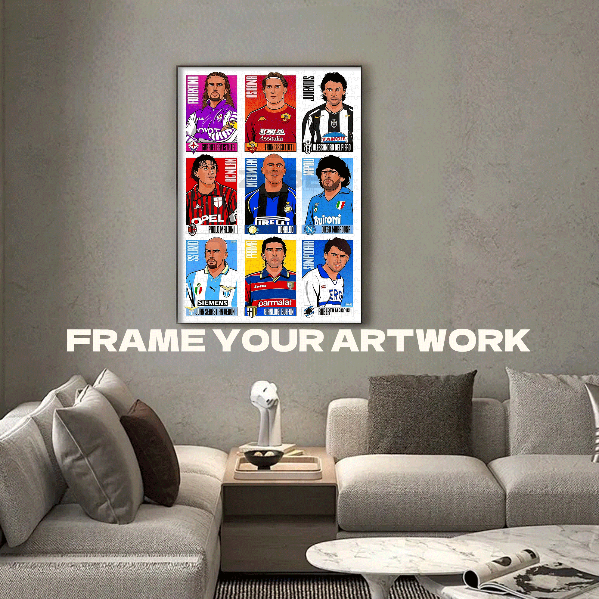 Serie A Legends Star Card Collection 500pcs/1000pcs Jigsaw Puzzle, Scratch-Resistant, Interactive Family Game & Brain-Boosting DIY Decor, Perfect for Halloween, Christmas & New Year Gifts, Family Puzzle Game