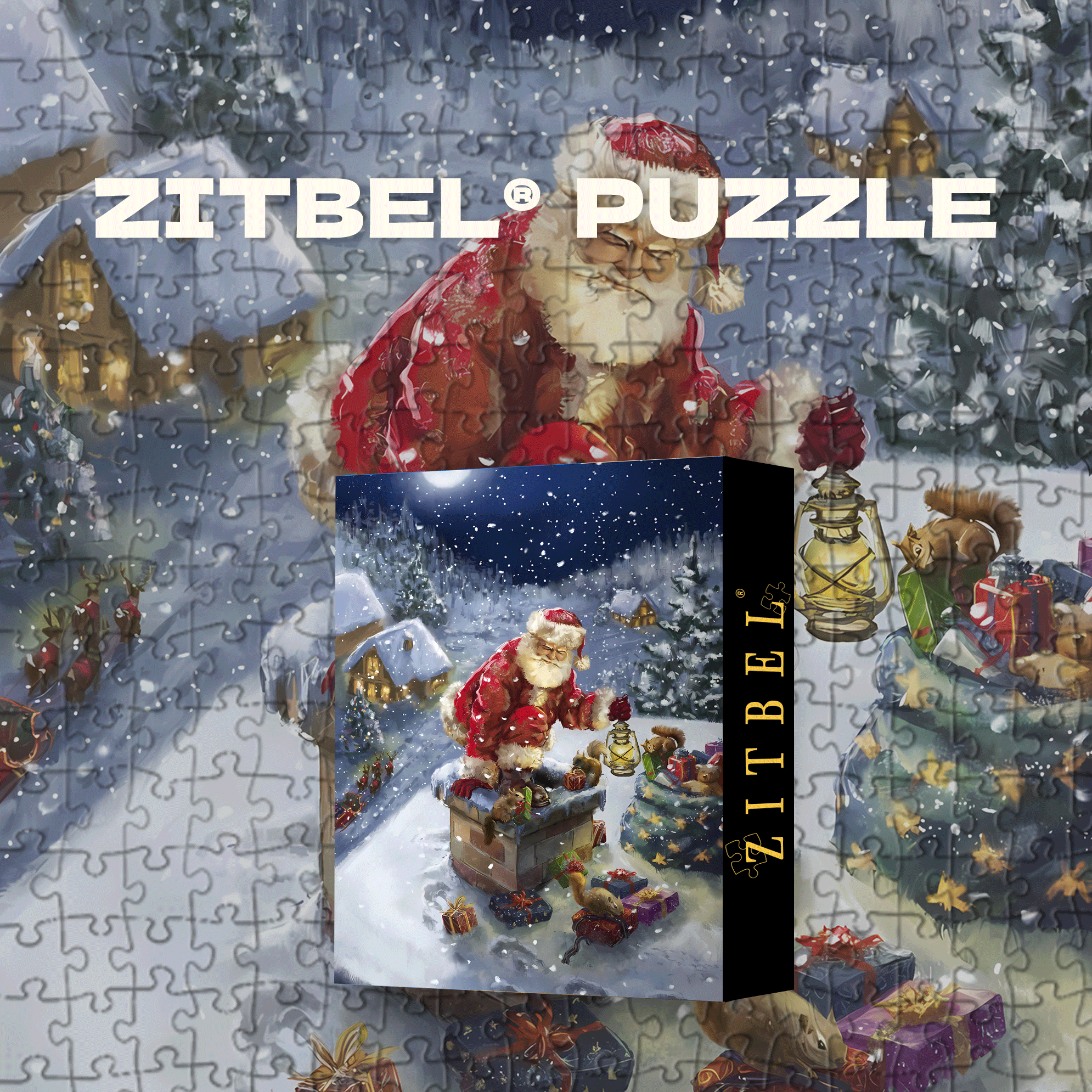 Snowy Night Gift 500pcs/1000pcs Jigsaw Puzzle, Scratch-Resistant, Interactive Family Game & Brain-Boosting DIY Decor, Perfect for Halloween, Christmas & New Year Gifts, Family Puzzle Game