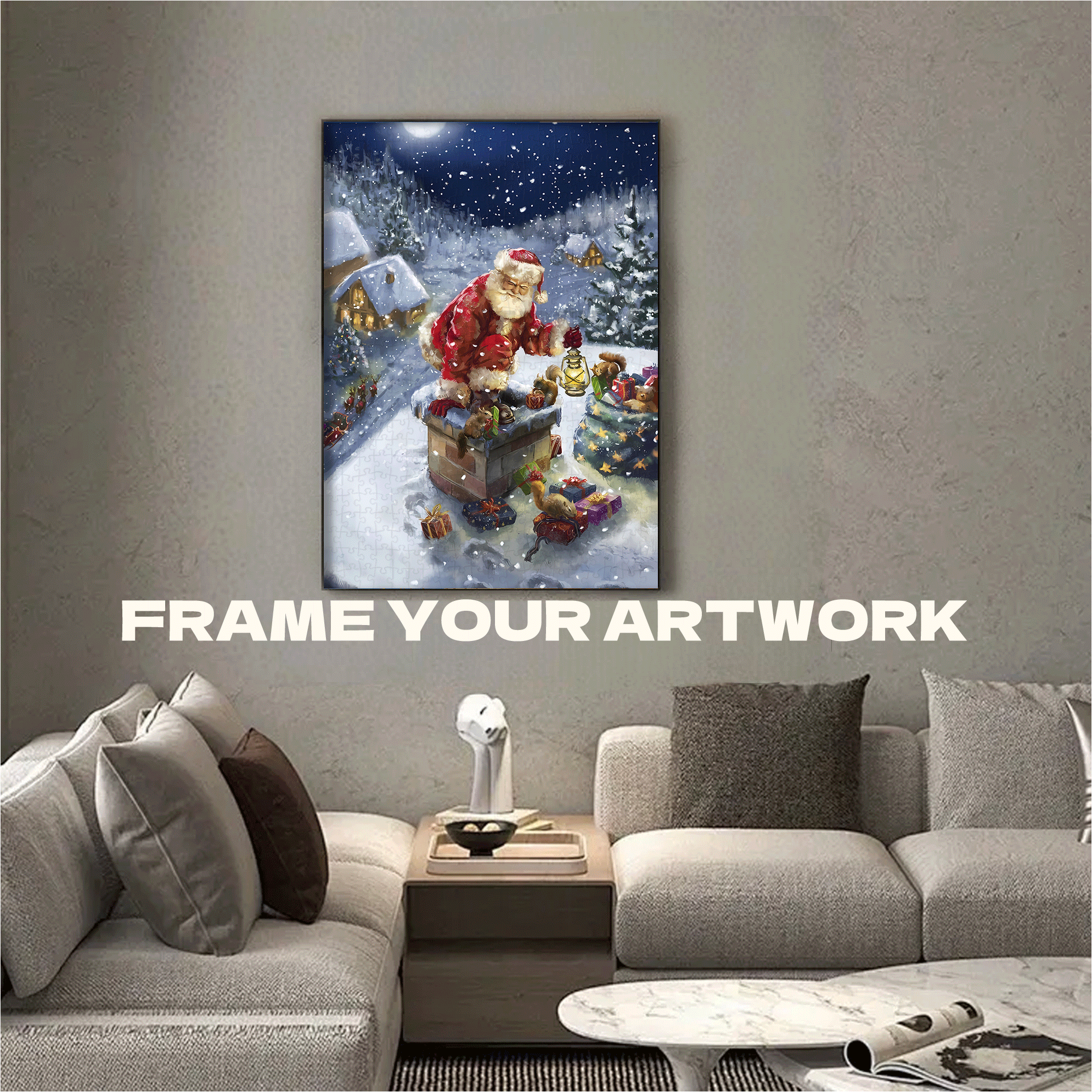 Snowy Night Gift 500pcs/1000pcs Jigsaw Puzzle, Scratch-Resistant, Interactive Family Game & Brain-Boosting DIY Decor, Perfect for Halloween, Christmas & New Year Gifts, Family Puzzle Game