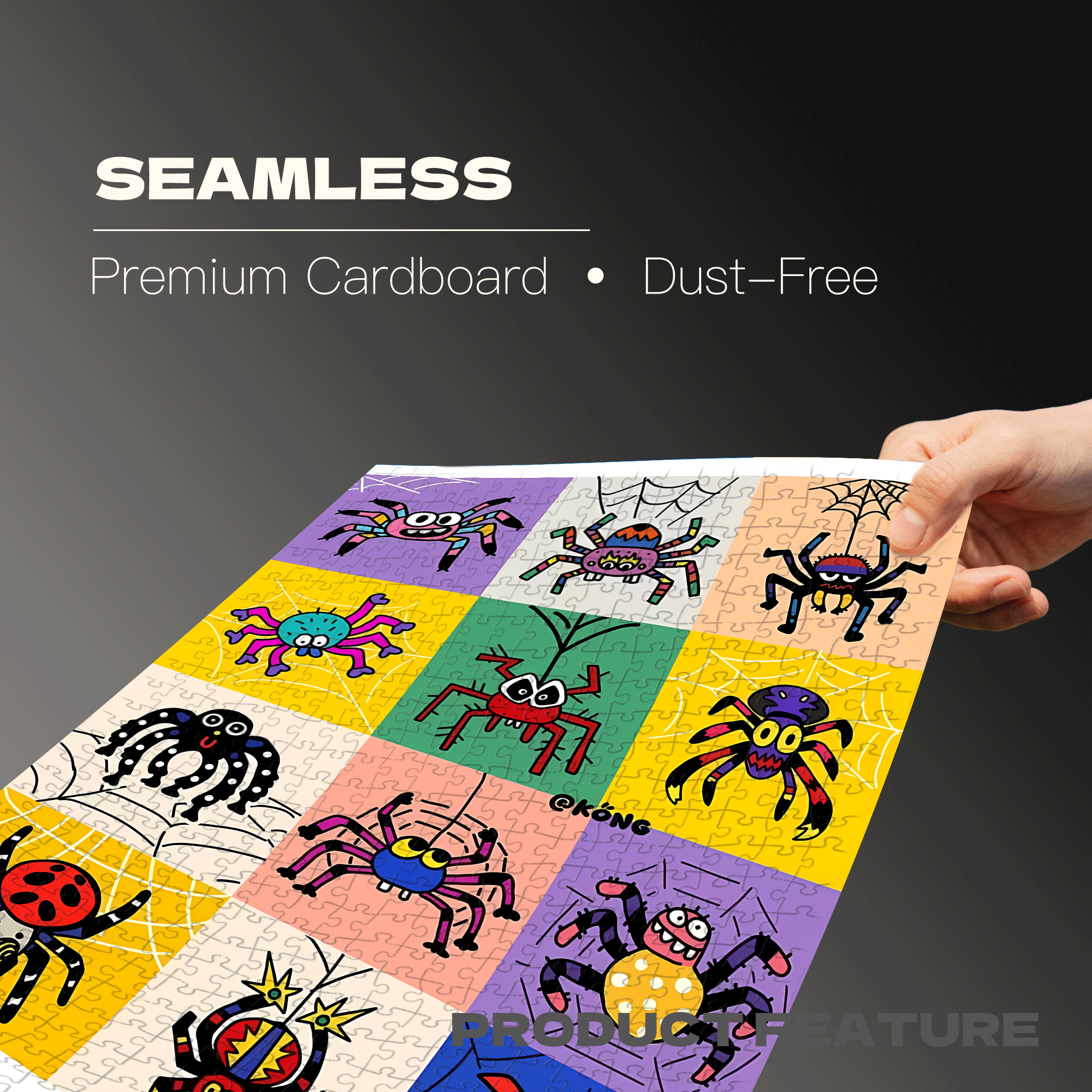Some Strange Little Spiders 500pcs/1000pcs Jigsaw Puzzle, Scratch-Resistant, Interactive Family Game & Brain-Boosting DIY Decor, Perfect for Halloween, Christmas & New Year Gifts, Family Puzzle Game