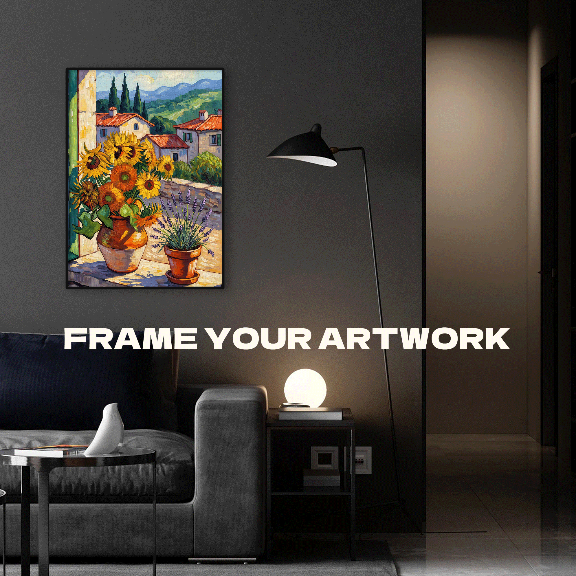 Sunflowers By The Window 500pcs/1000pcs Jigsaw Puzzle, Scratch-Resistant, Interactive Family Game & Brain-Boosting DIY Decor, Perfect for Halloween, Christmas & New Year Gifts, Family Puzzle Game
