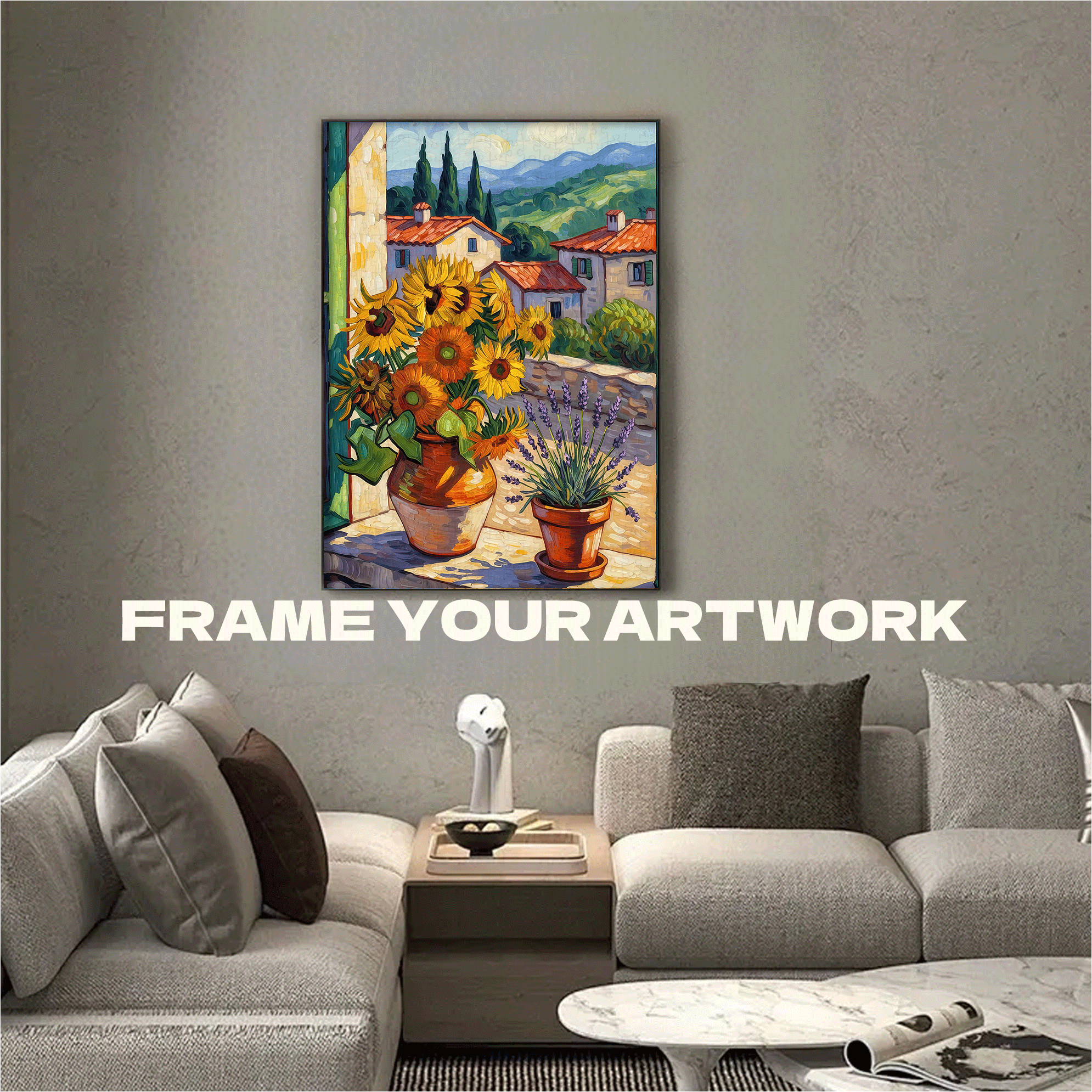 Sunflowers By The Window 500pcs/1000pcs Jigsaw Puzzle, Scratch-Resistant, Interactive Family Game & Brain-Boosting DIY Decor, Perfect for Halloween, Christmas & New Year Gifts, Family Puzzle Game