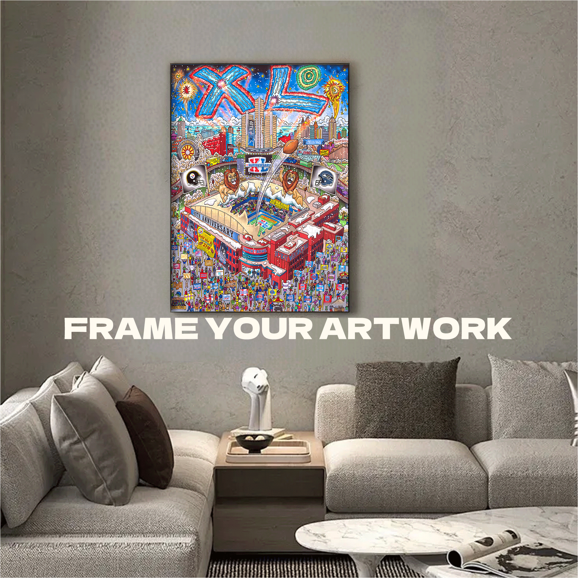 Super Bowl XL Detroit Celebration Night 500pcs/1000pcs Jigsaw Puzzle, Scratch-Resistant, Interactive Family Game & Brain-Boosting DIY Decor, Perfect for Halloween, Christmas & New Year Gifts, Family Puzzle Game