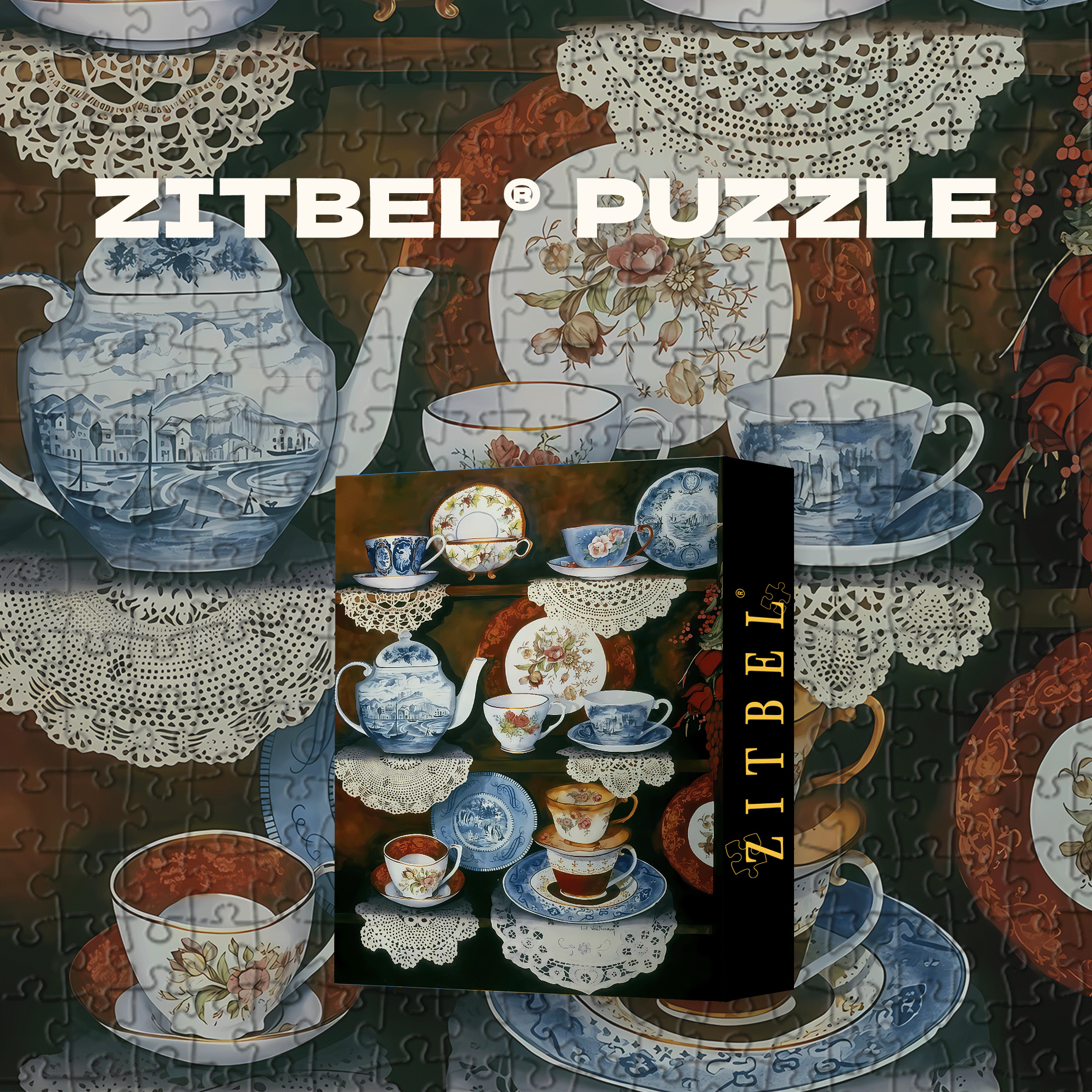 The Healing Aesthetics Of Teaware Collecting 2 500pcs/1000pcs Jigsaw Puzzle, Scratch-Resistant, Interactive Family Game & Brain-Boosting DIY Decor, Perfect for Halloween, Christmas & New Year Gifts, Family Puzzle Game