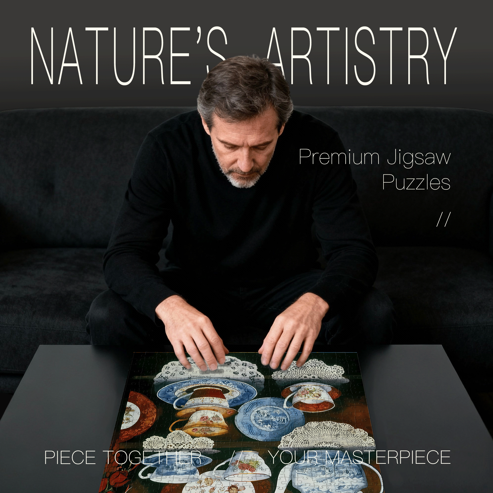 The Healing Aesthetics Of Teaware Collecting 2 500pcs/1000pcs Jigsaw Puzzle, Scratch-Resistant, Interactive Family Game & Brain-Boosting DIY Decor, Perfect for Halloween, Christmas & New Year Gifts, Family Puzzle Game