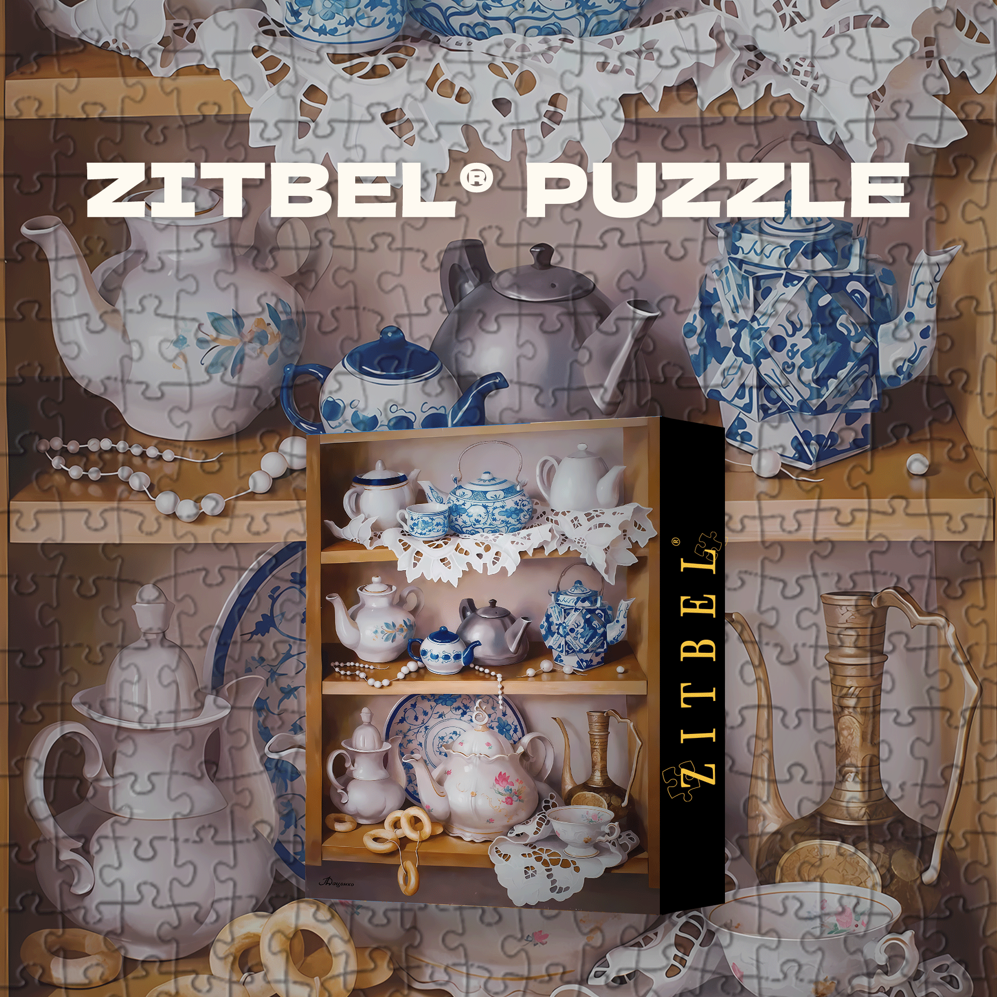 The Healing Aesthetics Of Teaware Collecting 500pcs/1000pcs Jigsaw Puzzle, Scratch-Resistant, Interactive Family Game & Brain-Boosting DIY Decor, Perfect for Halloween, Christmas & New Year Gifts, Family Puzzle Game