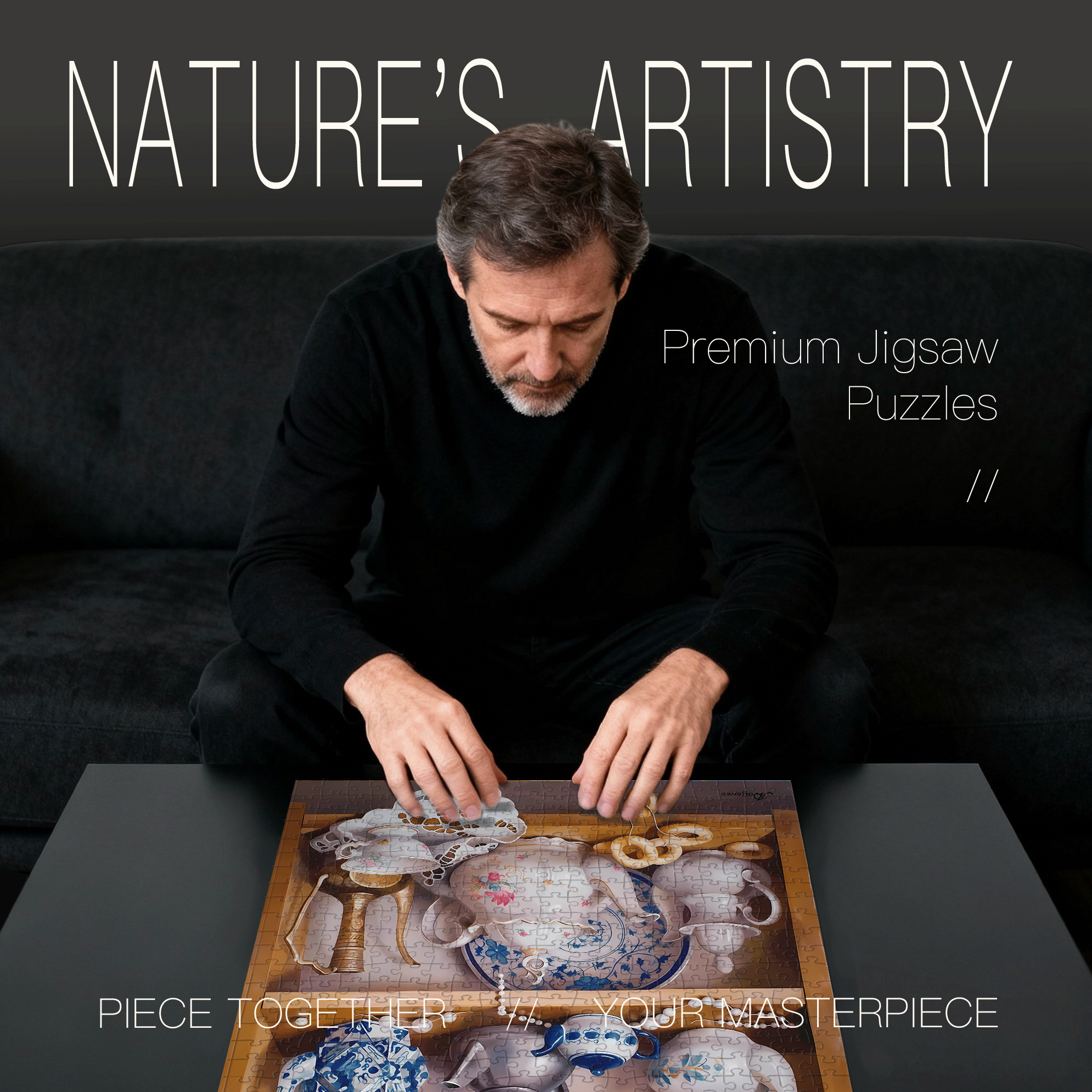 The Healing Aesthetics Of Teaware Collecting 500pcs/1000pcs Jigsaw Puzzle, Scratch-Resistant, Interactive Family Game & Brain-Boosting DIY Decor, Perfect for Halloween, Christmas & New Year Gifts, Family Puzzle Game