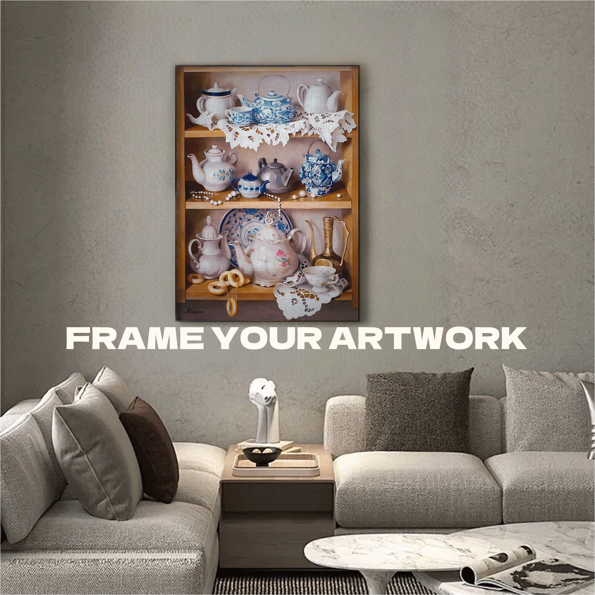 The Healing Aesthetics Of Teaware Collecting 500pcs/1000pcs Jigsaw Puzzle, Scratch-Resistant, Interactive Family Game & Brain-Boosting DIY Decor, Perfect for Halloween, Christmas & New Year Gifts, Family Puzzle Game