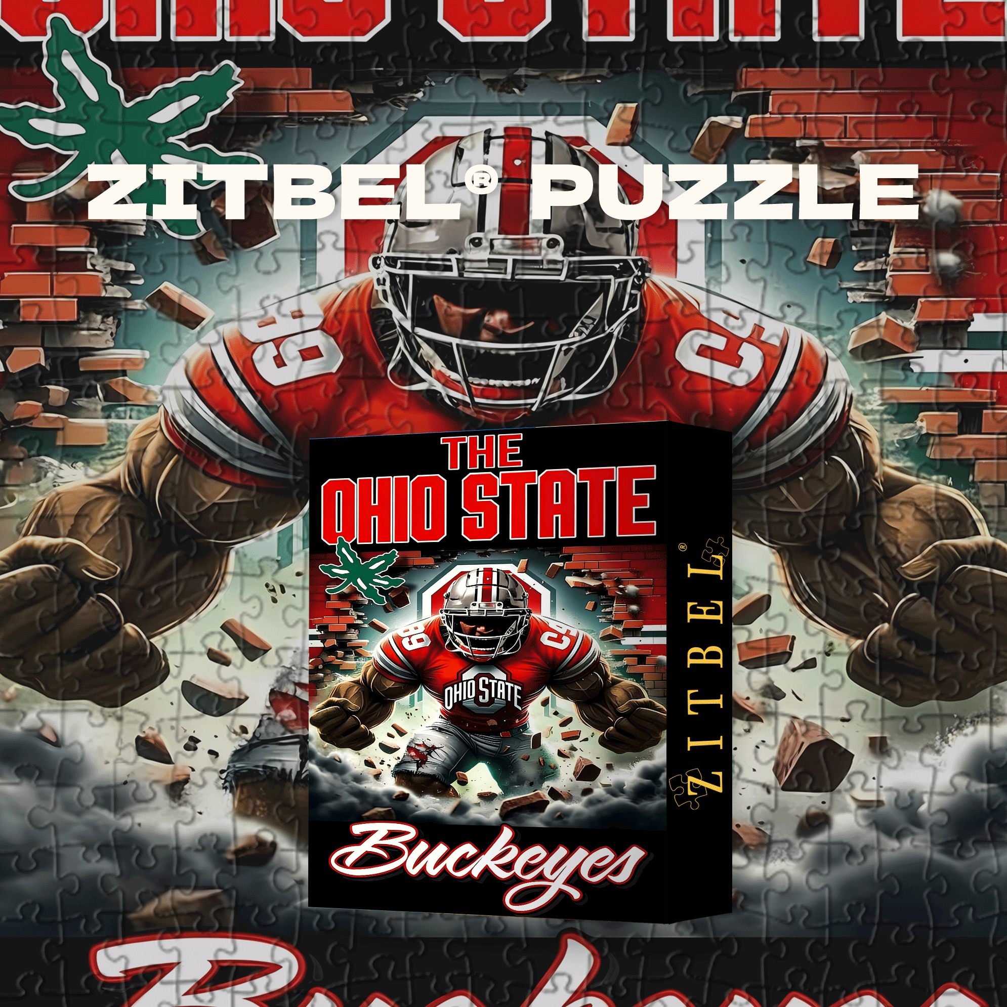 The Ohio State Warriors 500pcs/1000pcs Jigsaw Puzzle, Scratch-Resistant, Interactive Family Game & Brain-Boosting DIY Decor, Perfect for Halloween, Christmas & New Year Gifts, Family Puzzle Game