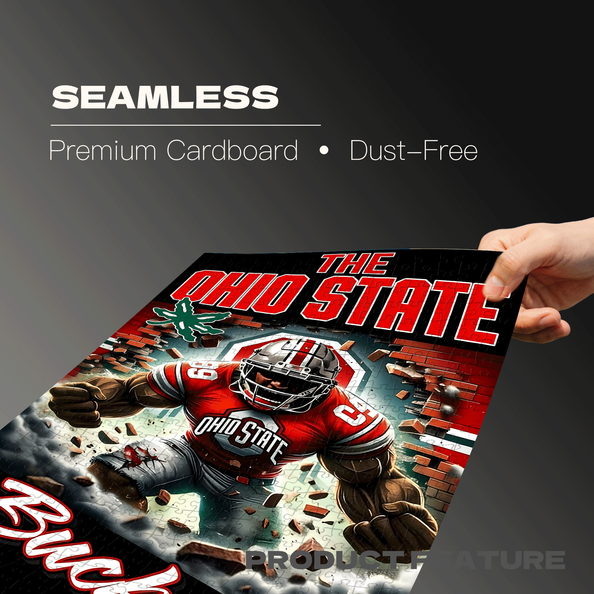 The Ohio State Warriors 500pcs/1000pcs Jigsaw Puzzle, Scratch-Resistant, Interactive Family Game & Brain-Boosting DIY Decor, Perfect for Halloween, Christmas & New Year Gifts, Family Puzzle Game
