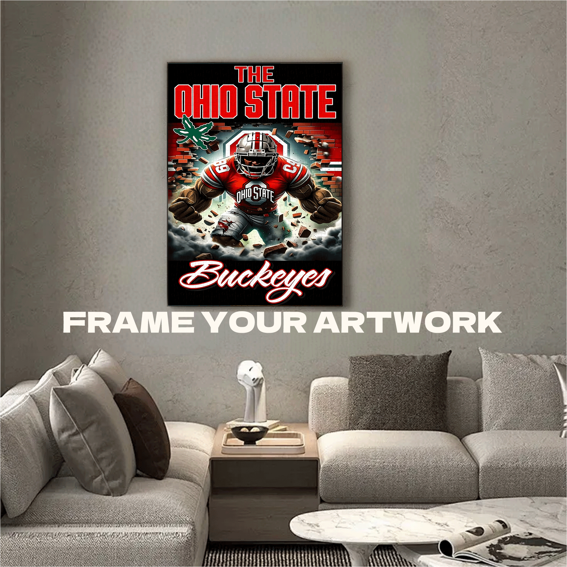 The Ohio State Warriors 500pcs/1000pcs Jigsaw Puzzle, Scratch-Resistant, Interactive Family Game & Brain-Boosting DIY Decor, Perfect for Halloween, Christmas & New Year Gifts, Family Puzzle Game