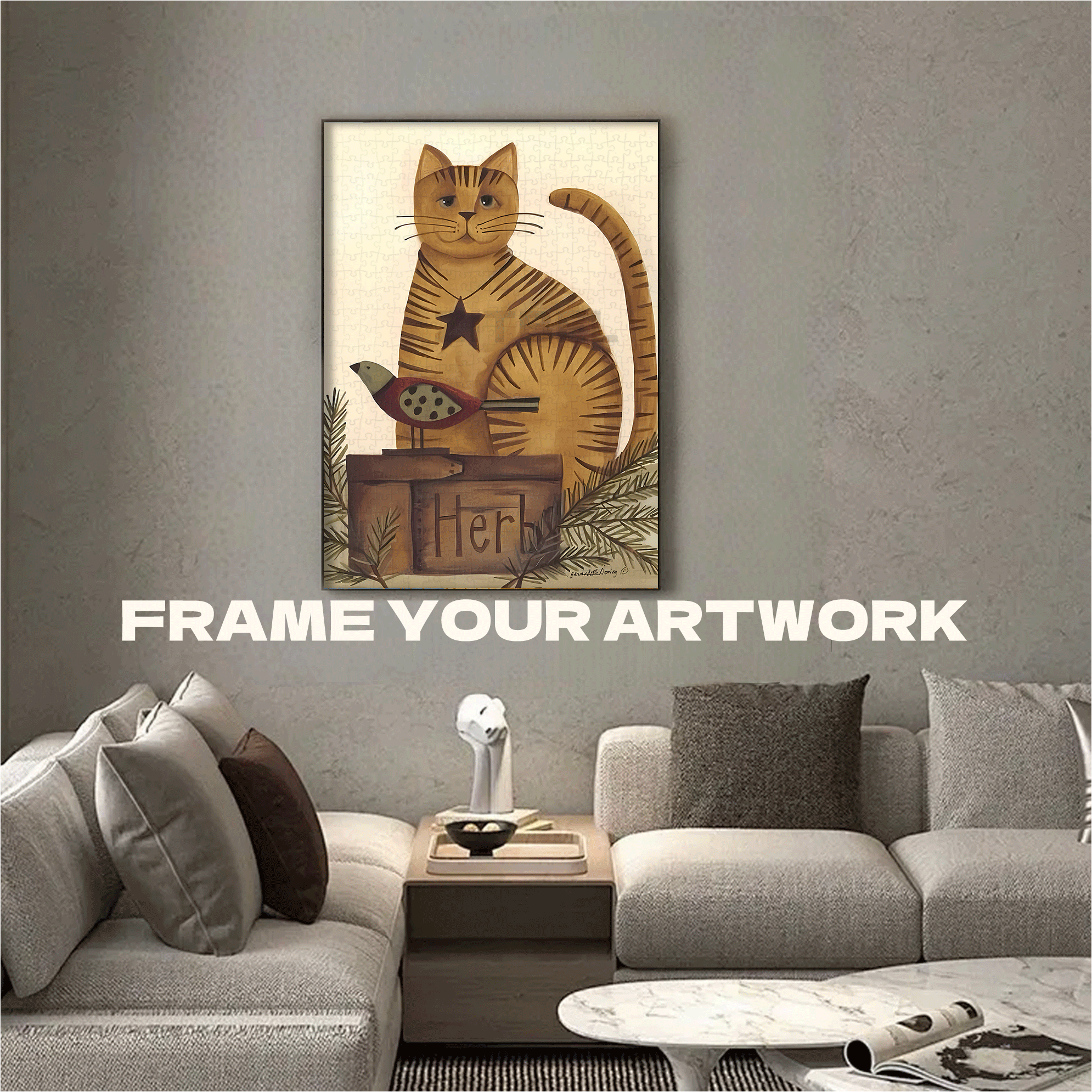 The Retro Cats Of The Old Times 500pcs/1000pcs Jigsaw Puzzle, Scratch-Resistant, Interactive Family Game & Brain-Boosting DIY Decor, Perfect for Halloween, Christmas & New Year Gifts, Family Puzzle Game