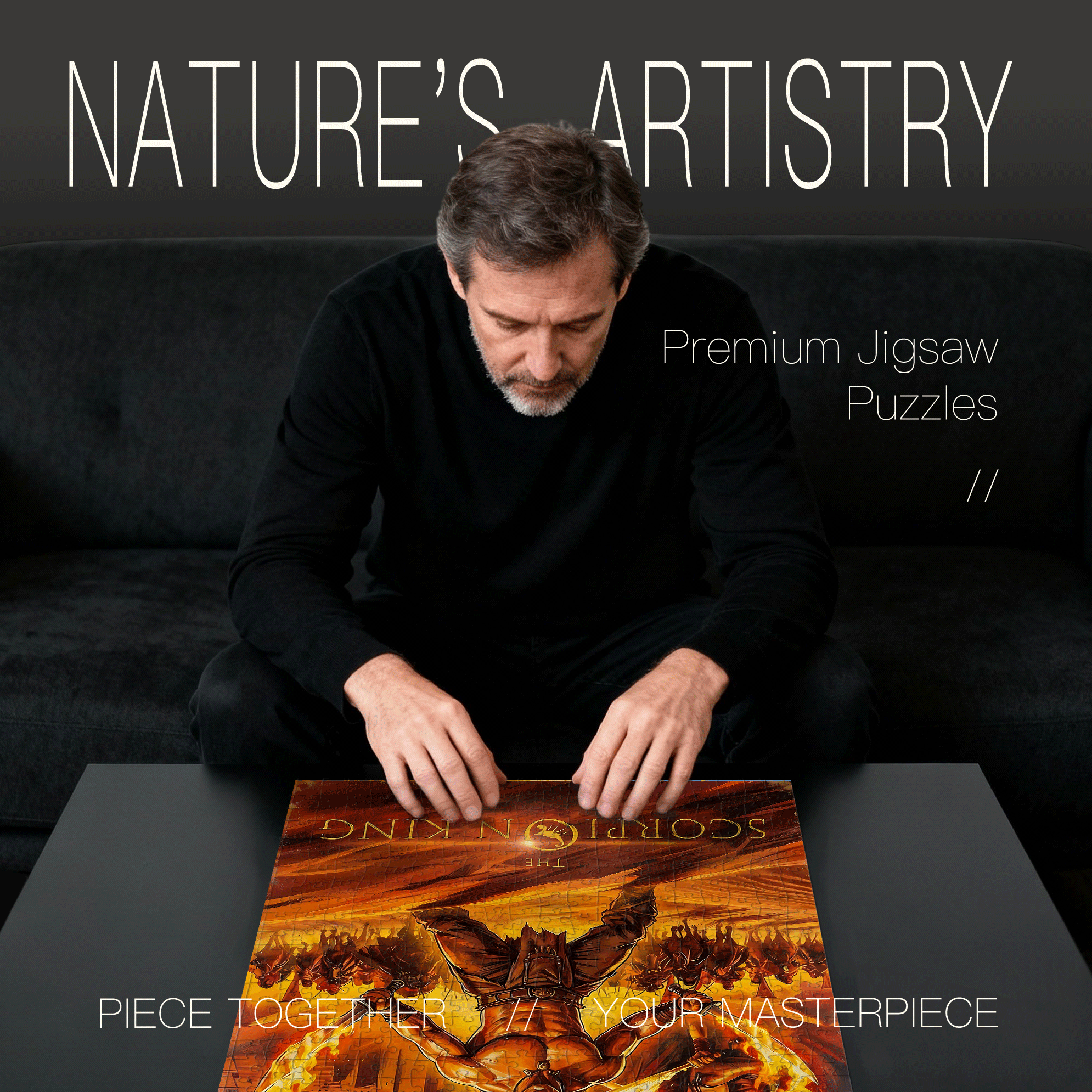 The Scorpion King 500pcs/1000pcs Jigsaw Puzzle, Scratch-Resistant, Interactive Family Game & Brain-Boosting DIY Decor, Perfect for Halloween, Christmas & New Year Gifts, Family Puzzle Game